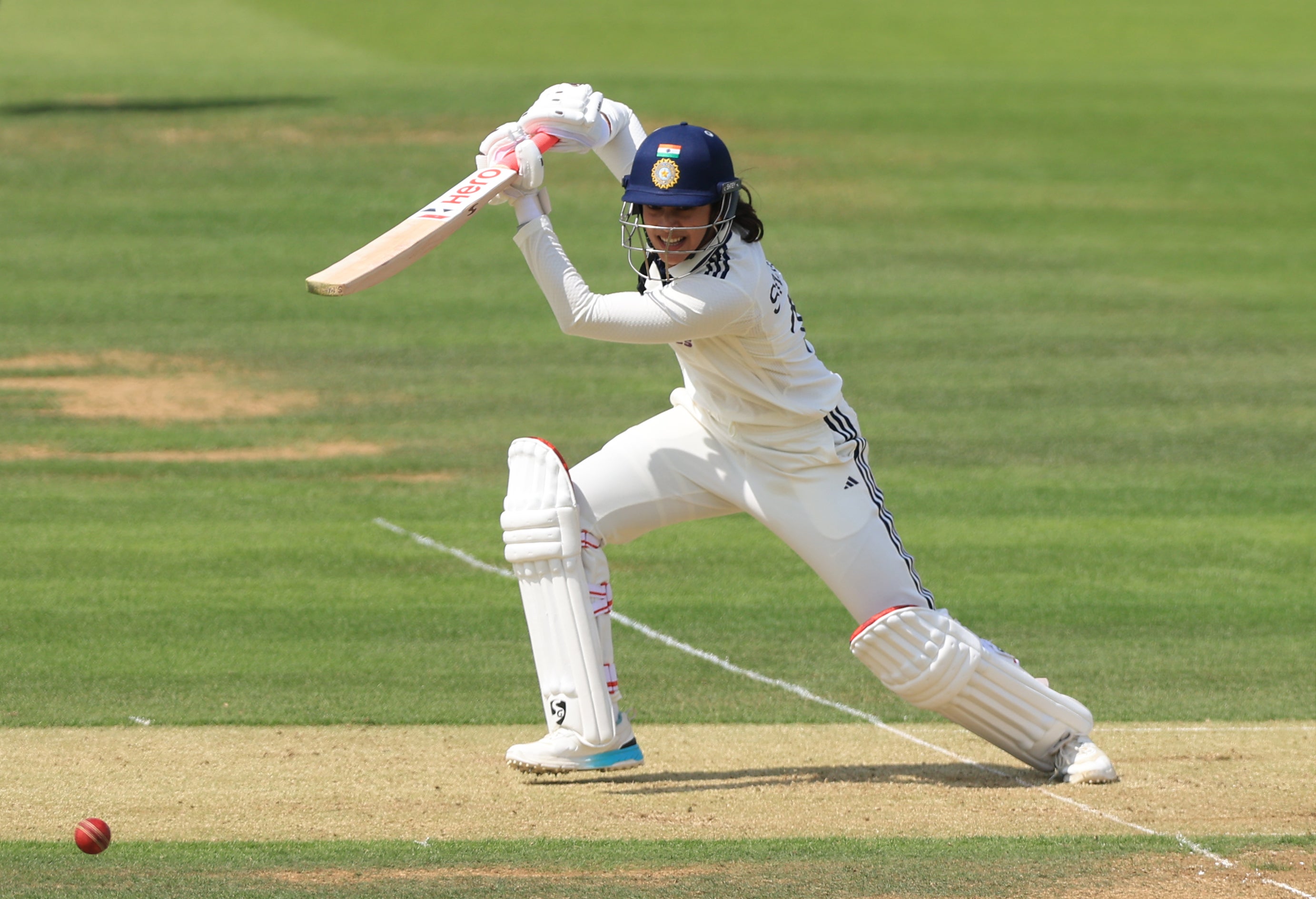 Smriti Mandhana ended the day unbeaten on 69 with India in firm control (Nigel French/PA)