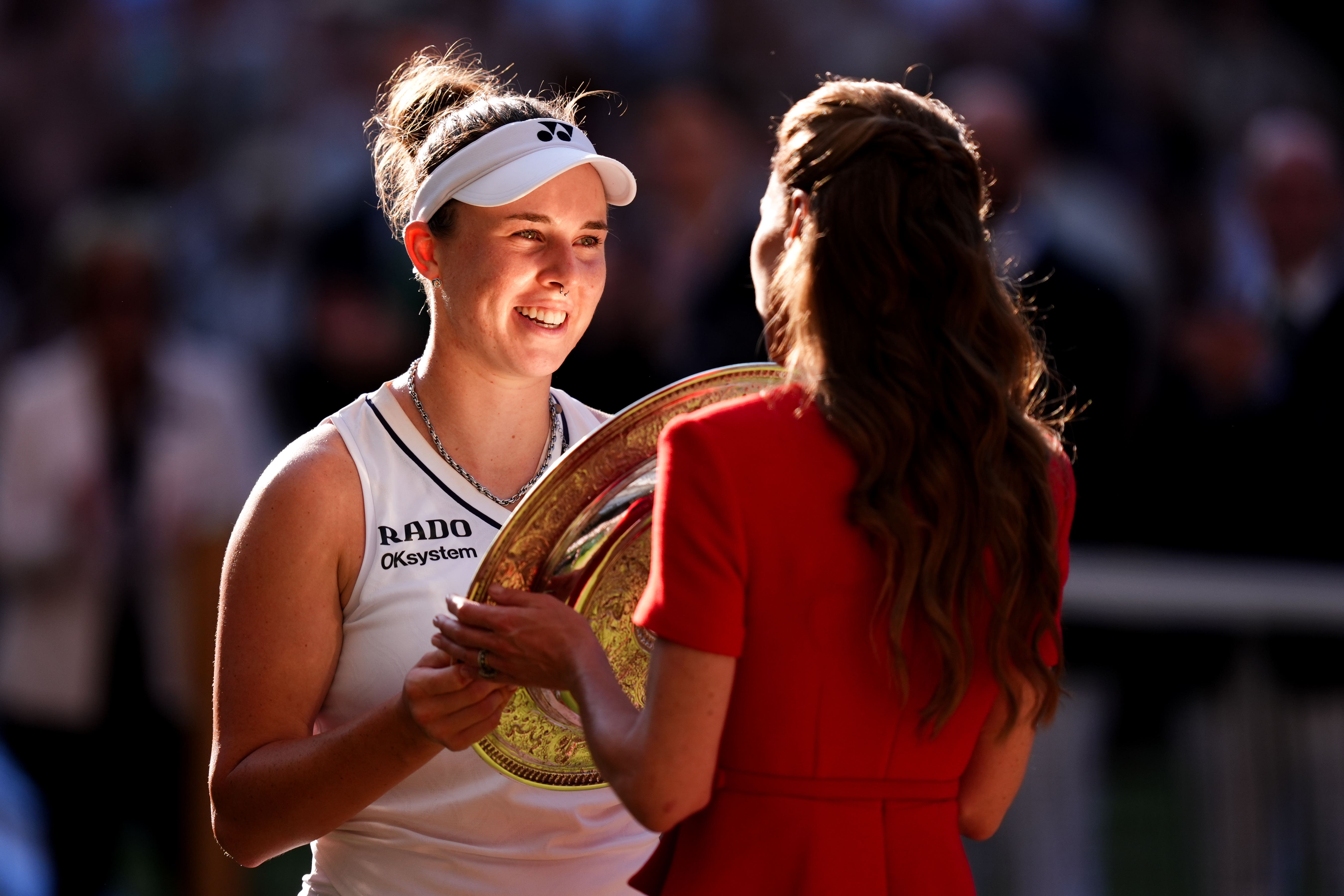 The Princess of Wales presents the Venus Rosewater Dish to Linda Noskova