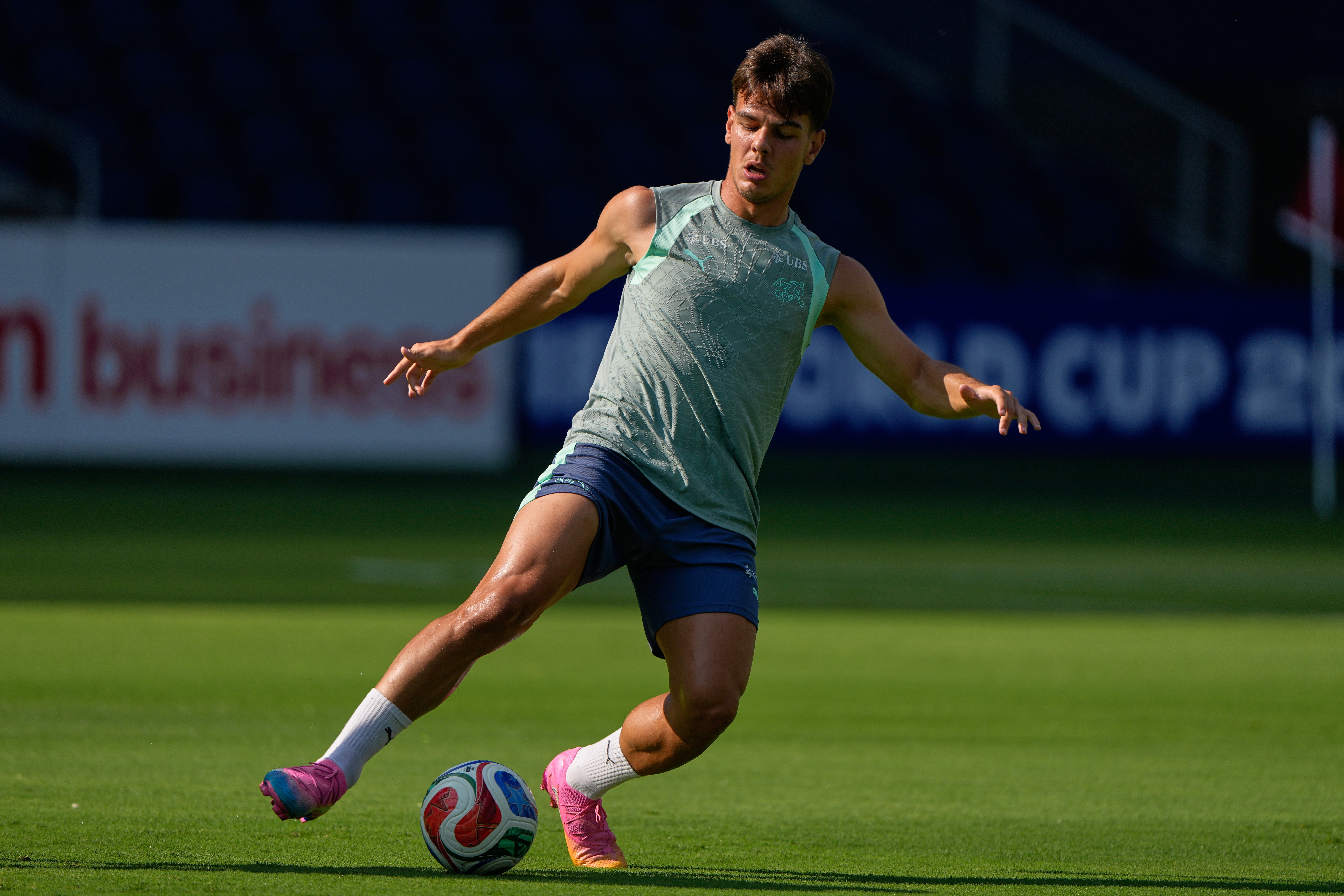 Switzerland's Ardon Jashari trains ahead of Argentina quarter-final