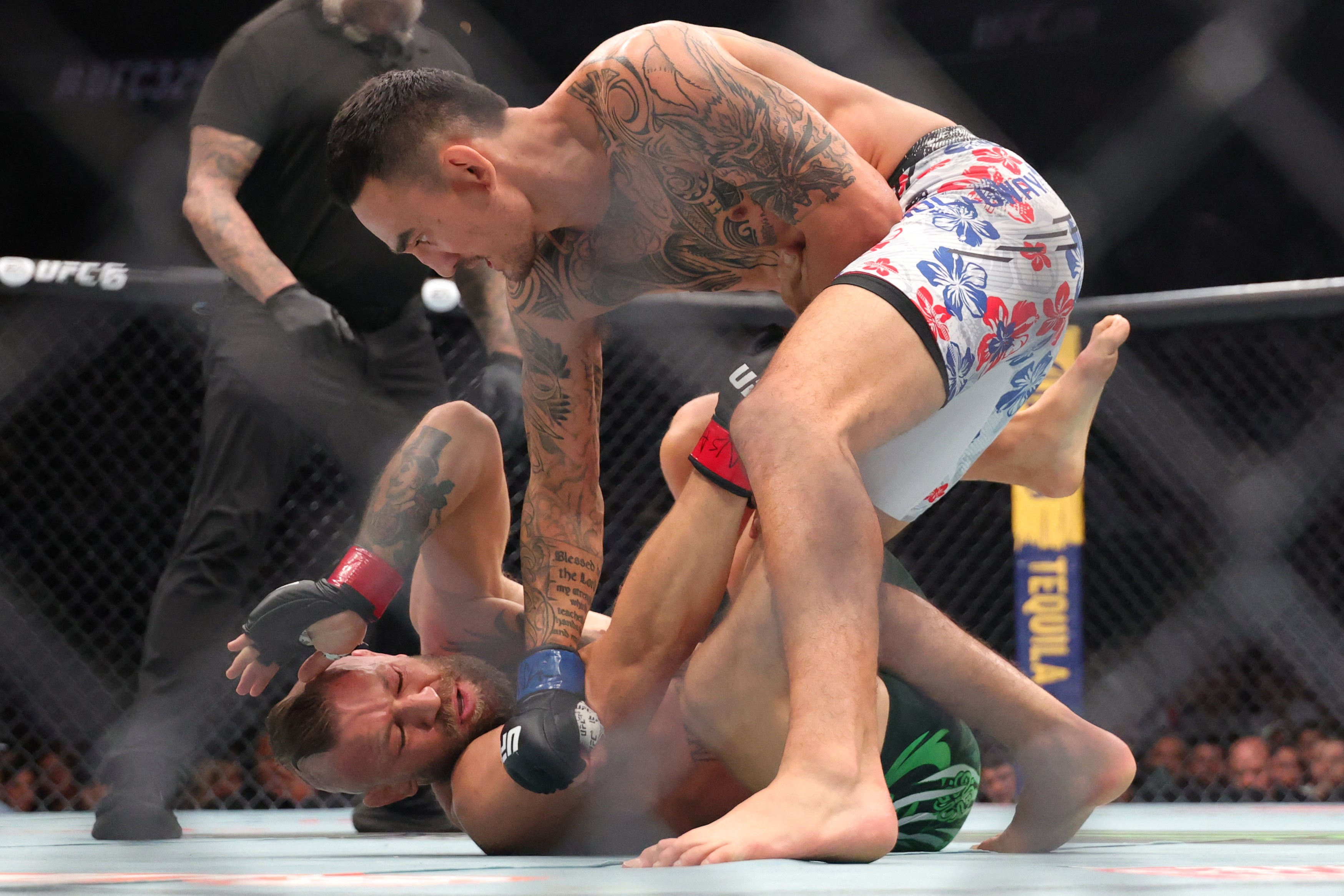 McGregor dropped to the canvas twice before calling off his fight