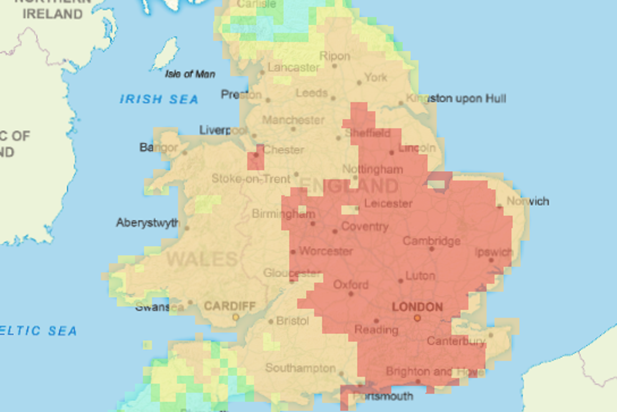 UK wildfire map: Areas most at risk as heatwave sparks ‘exceptional’ threat