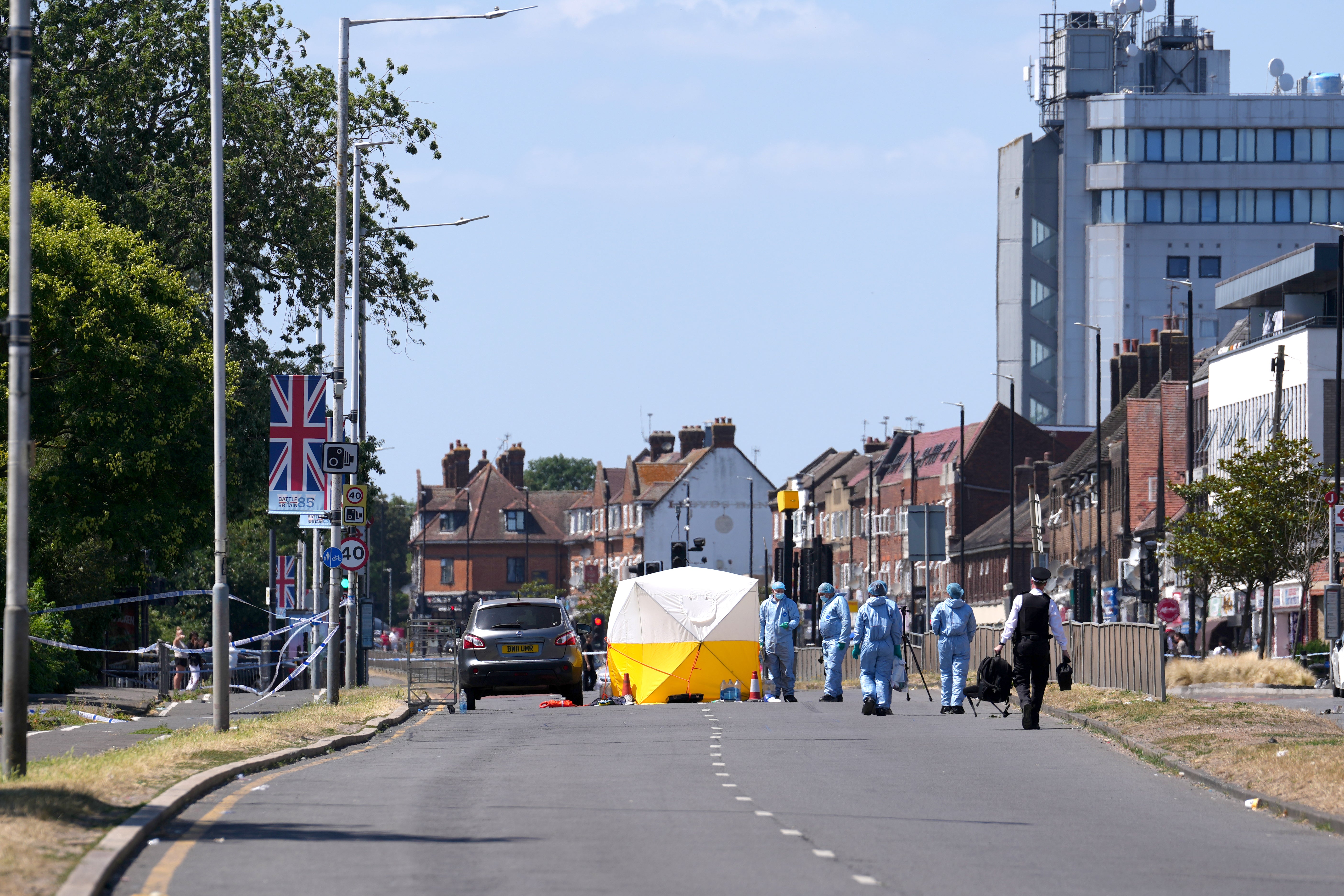 Murder suspect in hospital after jumping from window following double stabbing in West London