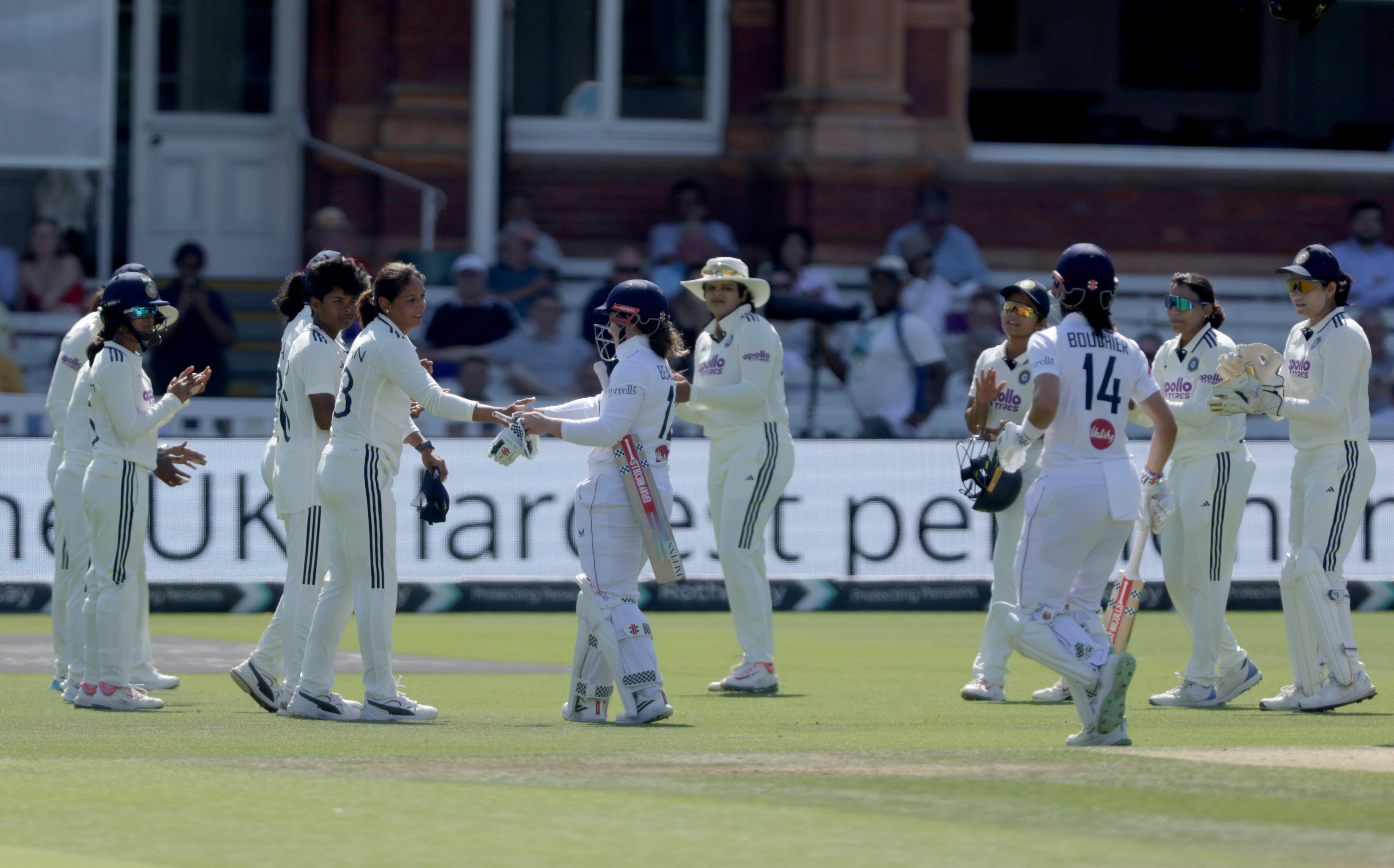 Tammy Beaumont was cleaned up first ball and given a guard of honour by the India team