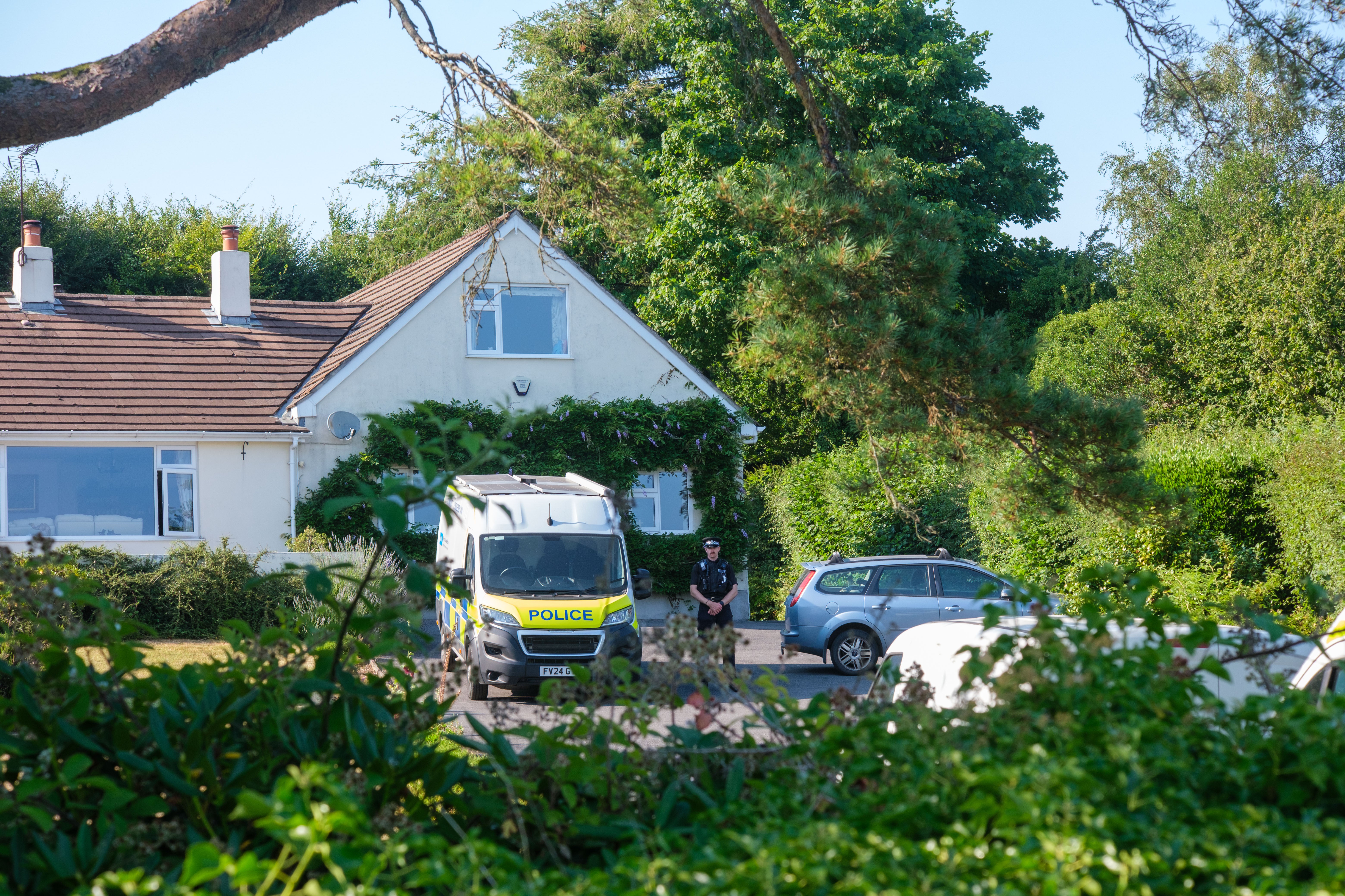 Police outside Ann Widdecombe's home in Haytor