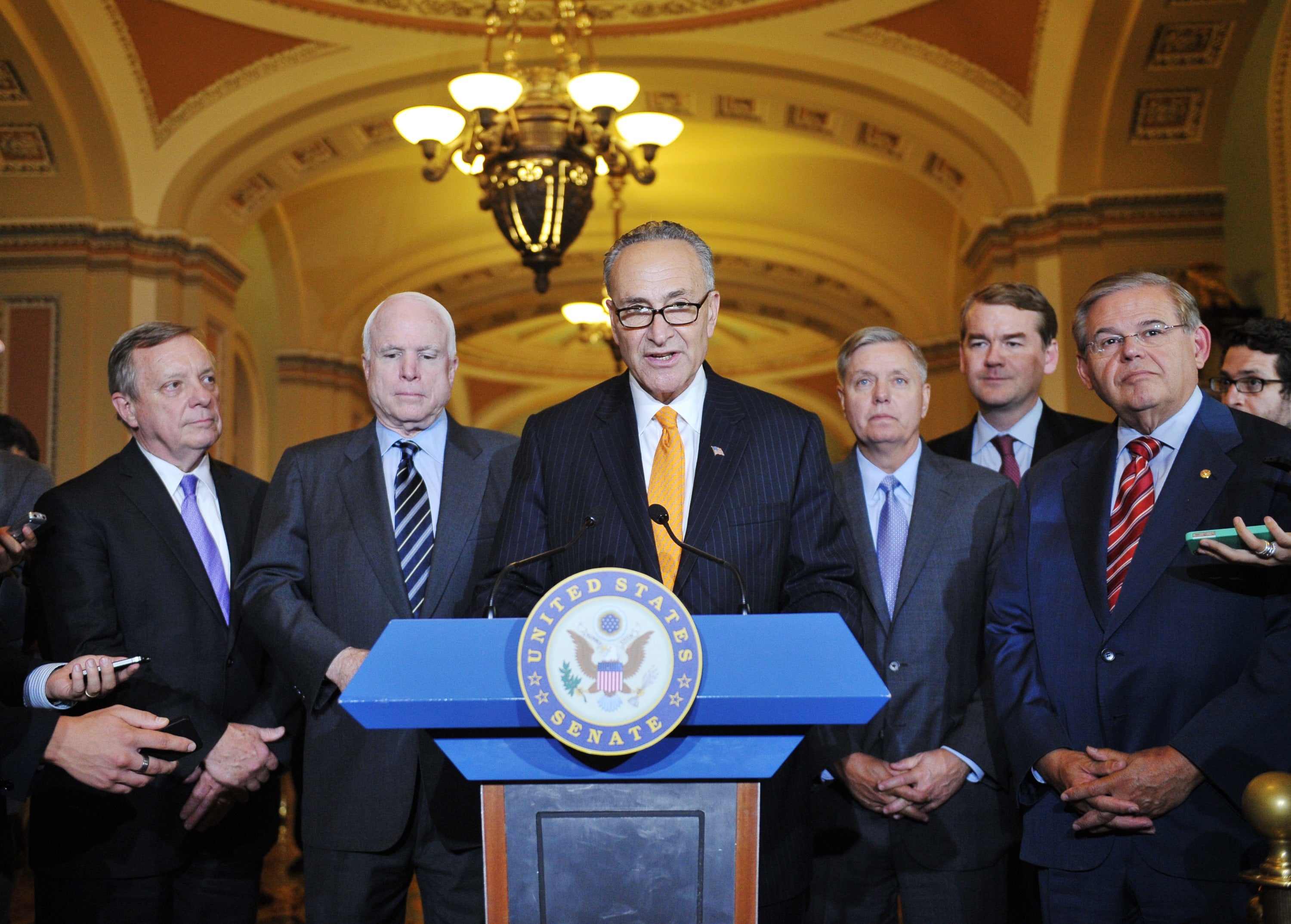 Graham worked with Senators Chuck Schumer (D-N.Y.), John McCain (R-Ariz.), Bob Menendez (D-N.J.), Dick Durbin (D-Ill.) and Michael Bennet (D-Colo.) on an ill-fated bipartisan immigration reform bill