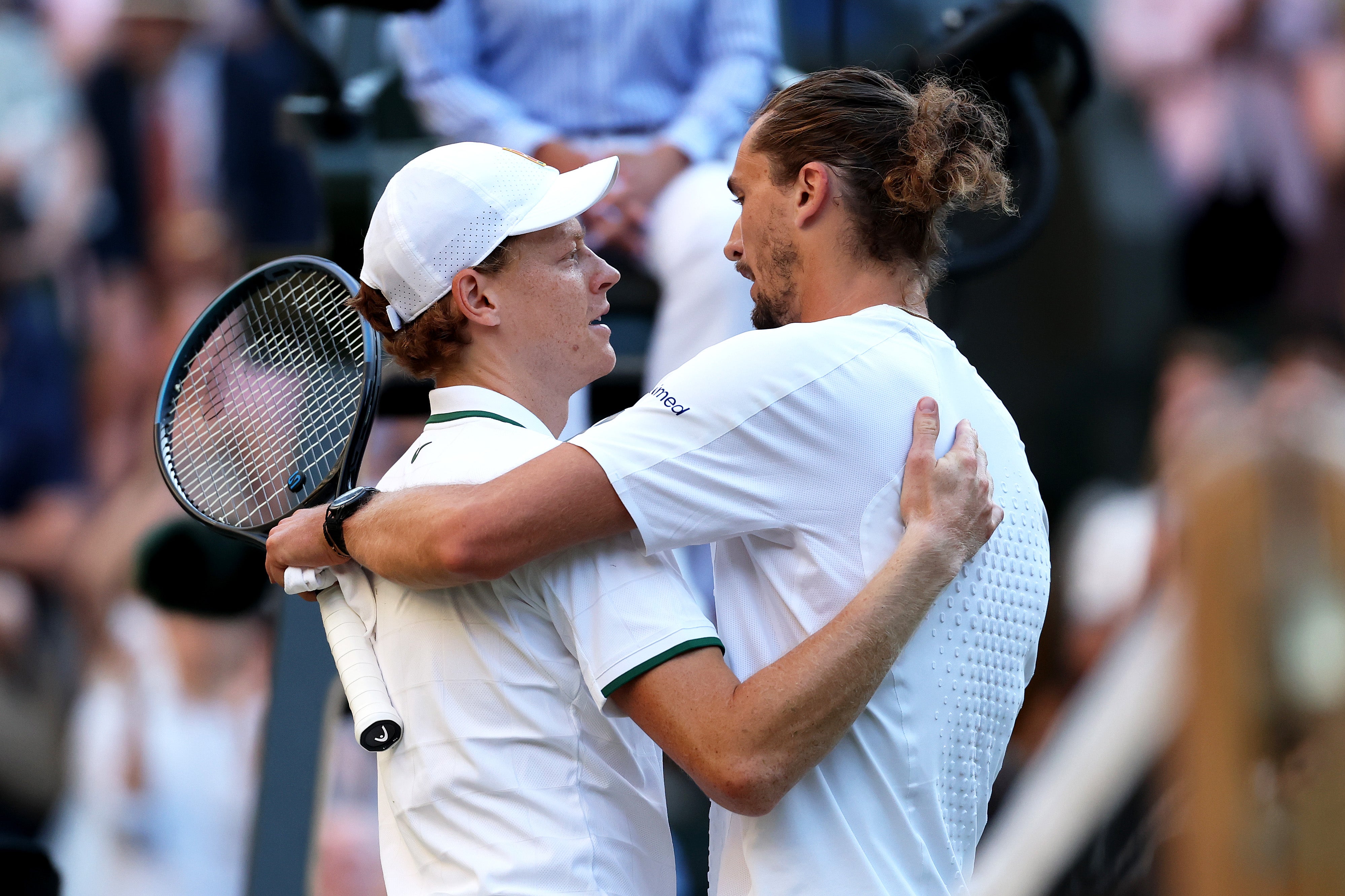 The new world No 2 Zverev pushed Sinner all the way in his first Wimbledon final