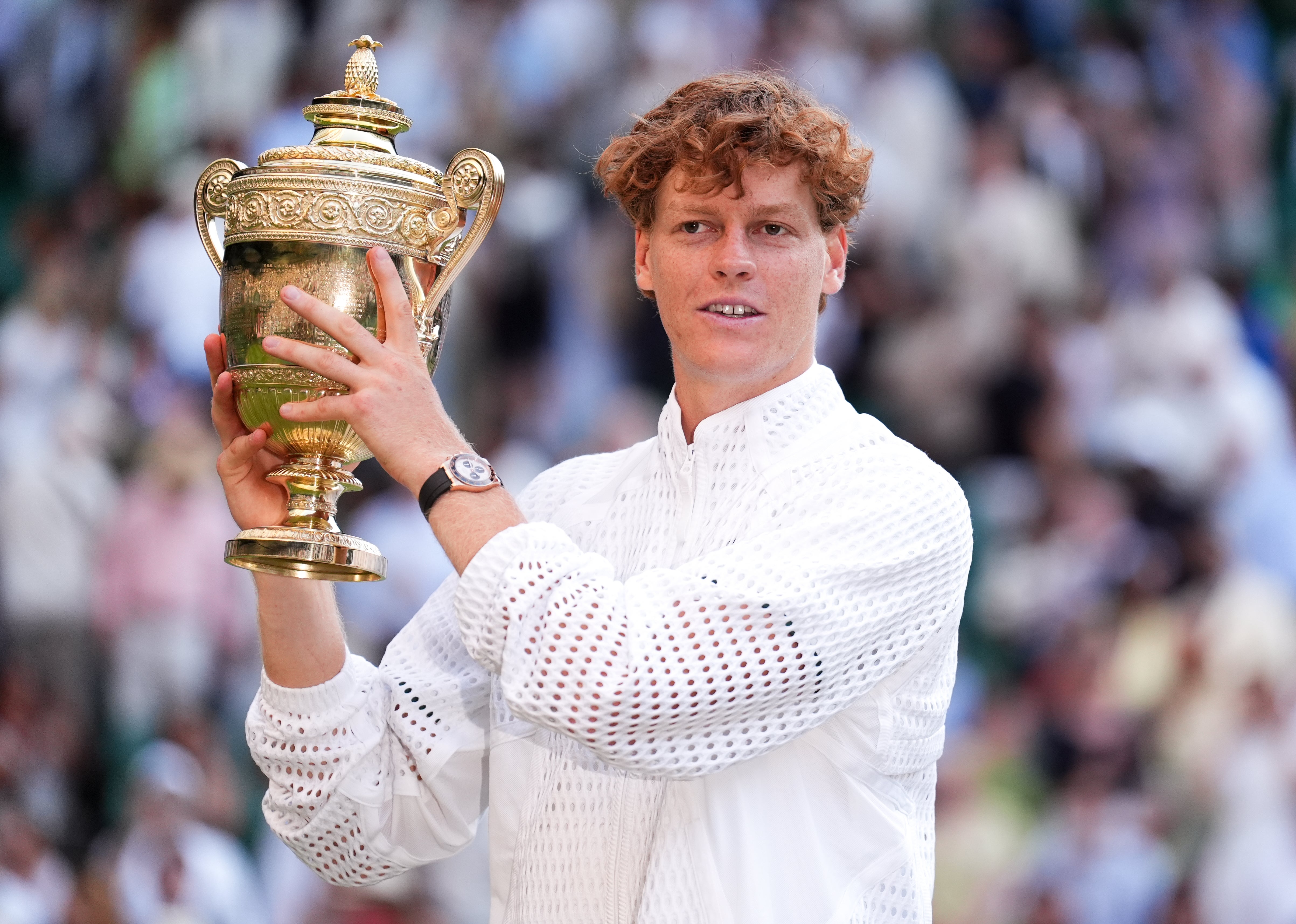 Jannik Sinner holds the trophy (Mike Egerton/PA) (PA Wire)