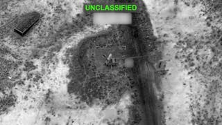 A projectile approaches a target at an unknown location, during what U.S. Central Command (CENTCOM) says are strikes on Iran, in this screen grab taken from a handout video released on July 12, 2026