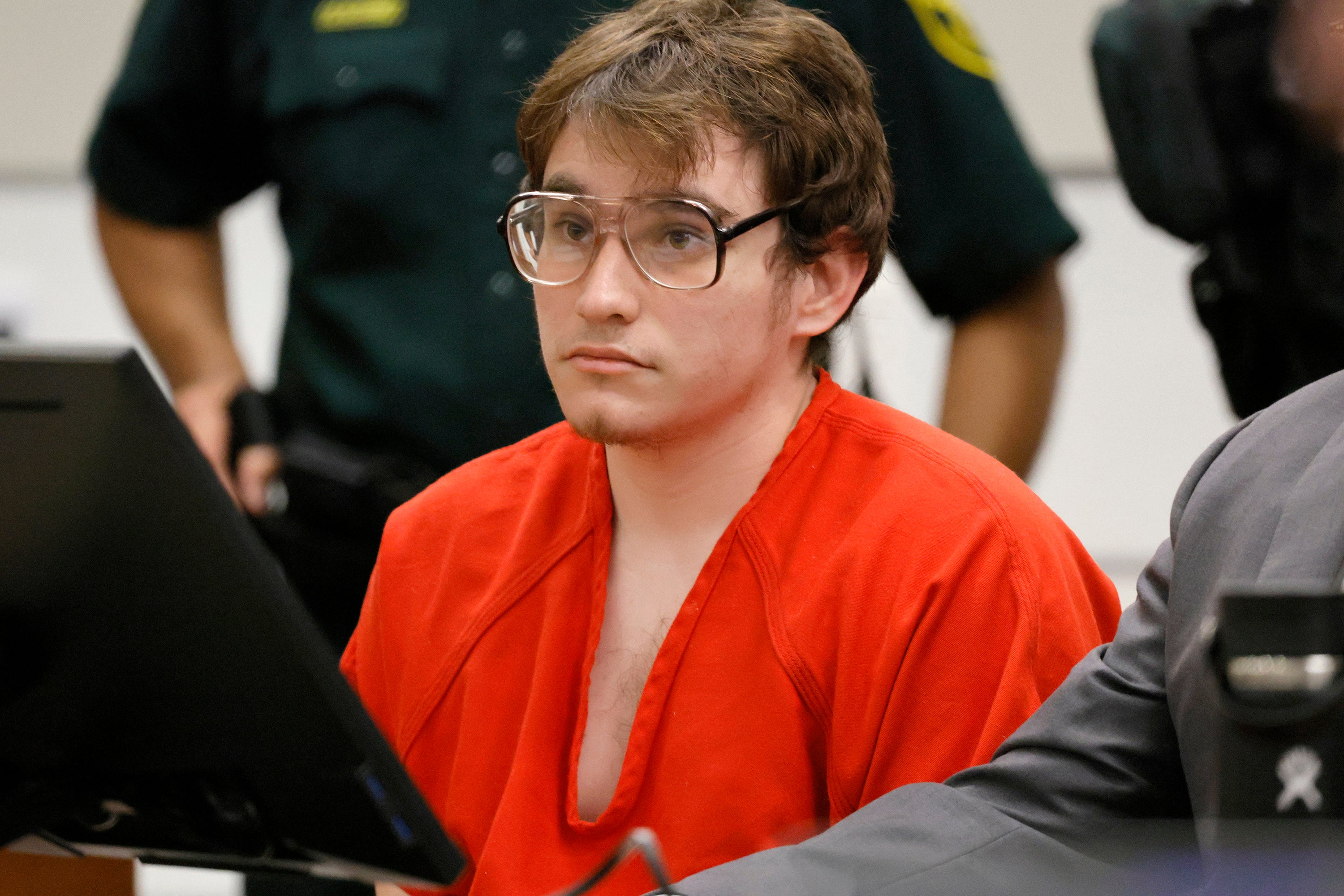 Marjory Stoneman Douglas High School shooter Nikolas Cruz sits at the defense table during a victim impact statement at his sentencing hearing at the Broward County Courthouse in Fort Lauderdale on November 2, 2022