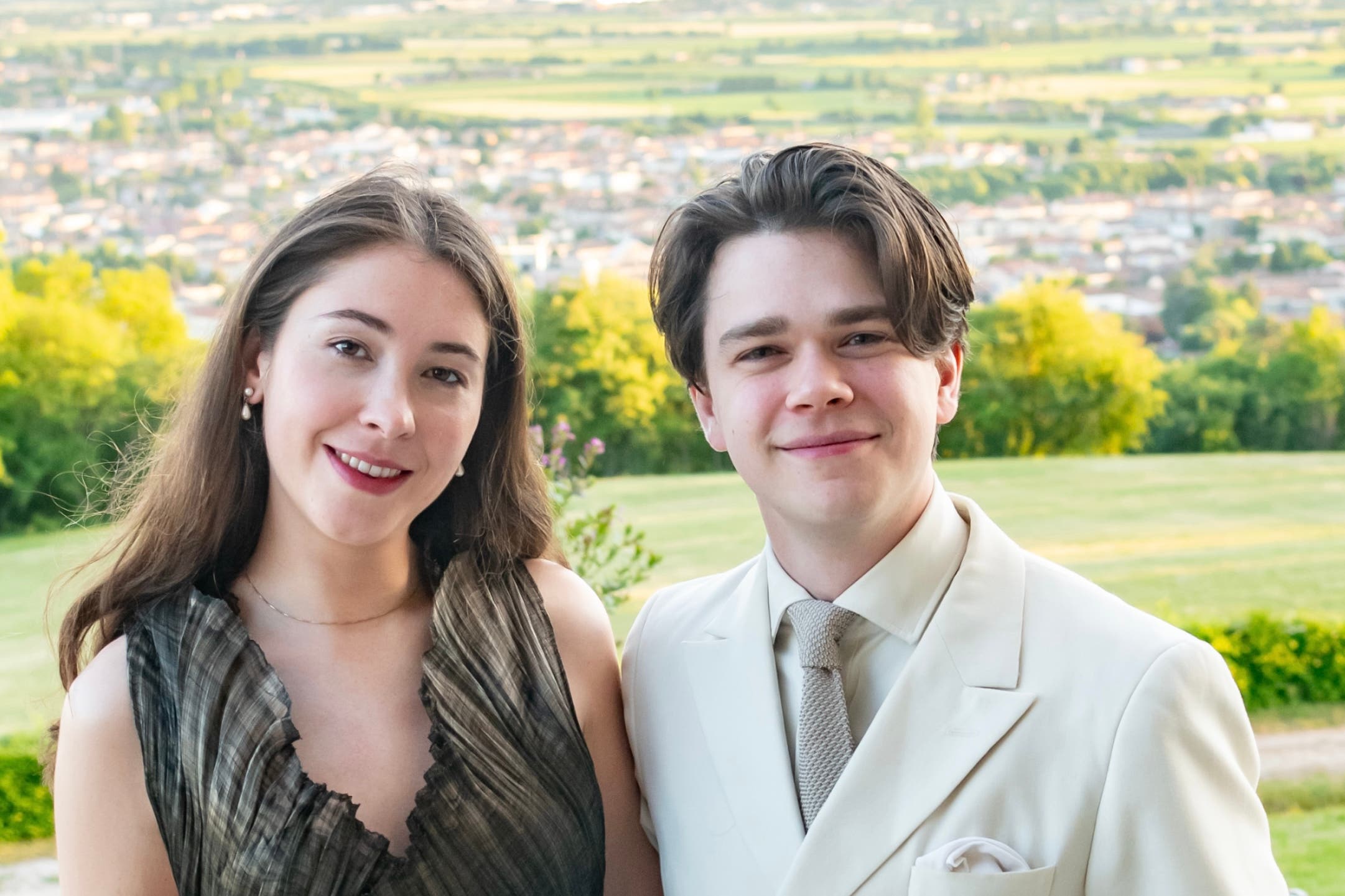 Sam Chatto and Eleanor Ekserdjian in a photo commemorating their engagement