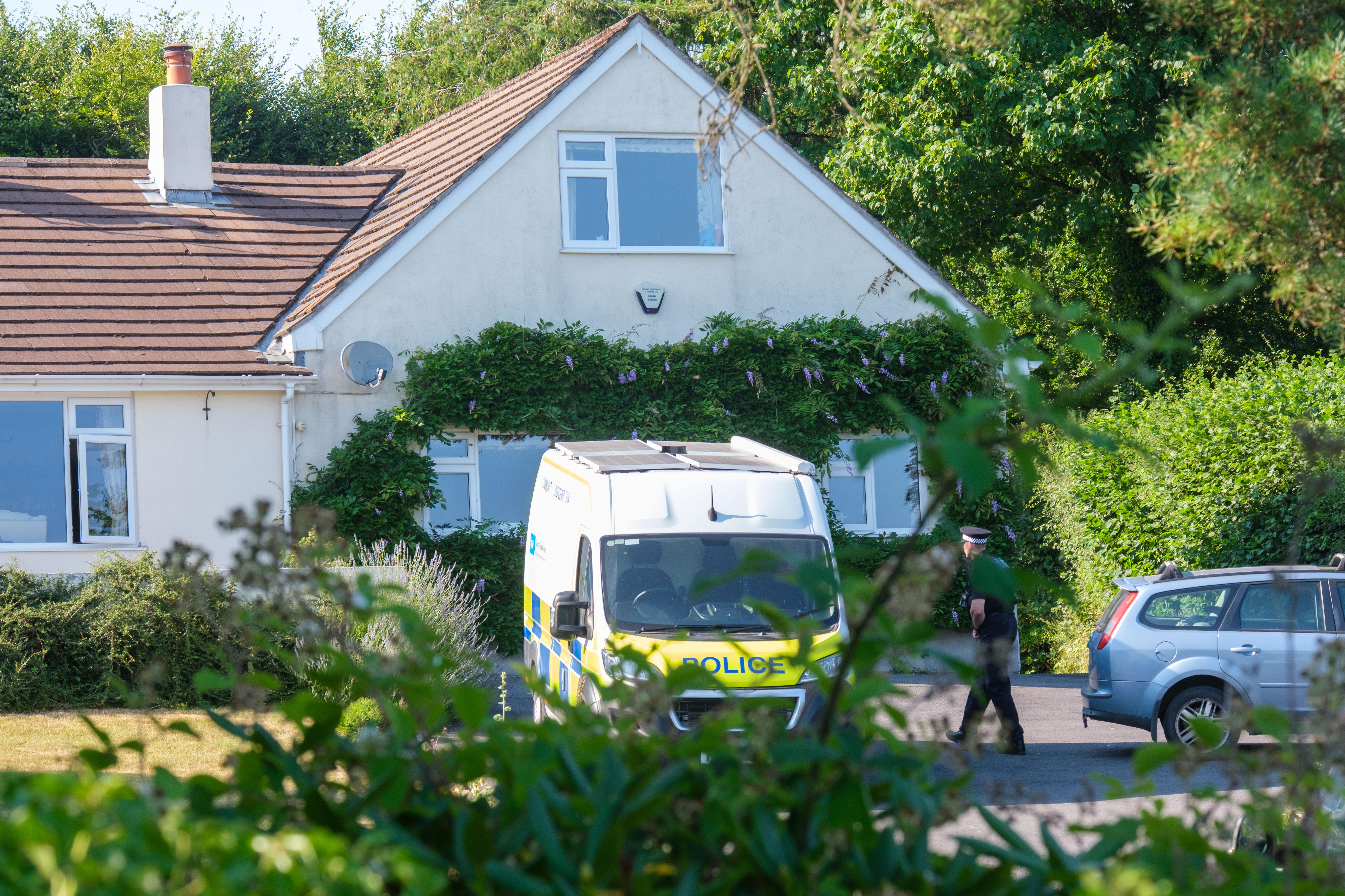 Police outside Ann Widdecombe's home in Haytor, Dartmoor