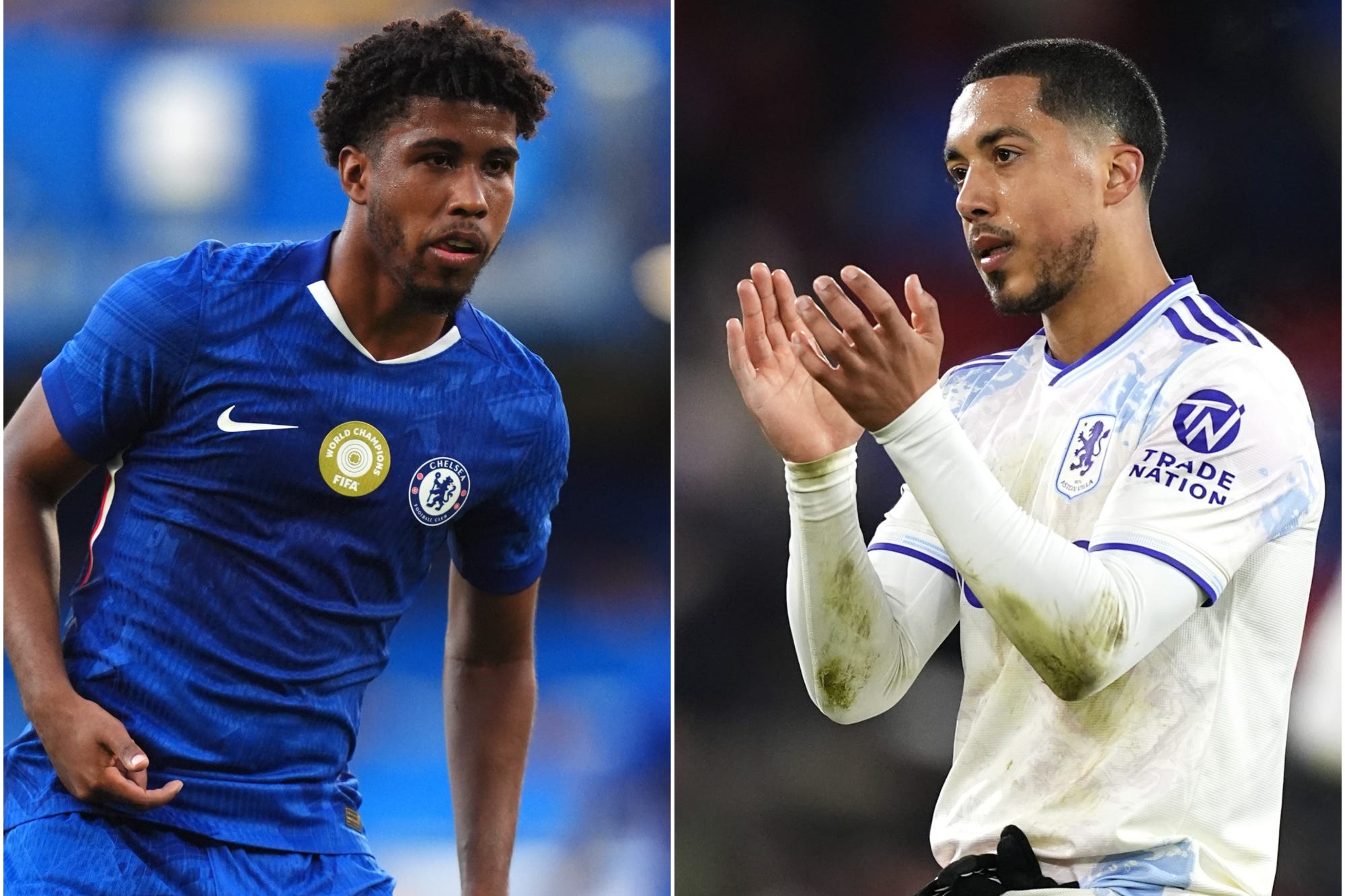 Andrey Santos, left, has joined Manchester United and Youri Tielemans, right, could soon follow