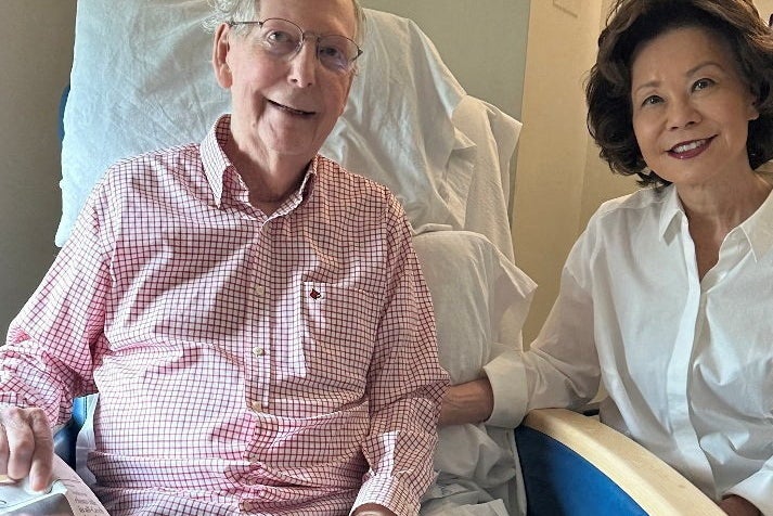 Jennings was one of the lone voices claiming that he had spoken with McConnell amid unfounded speculation that the Kentucky senator’s health was deteriorating, rejecting claims from conspiracy theorists that he was ‘a vegetable’ (Reuters)