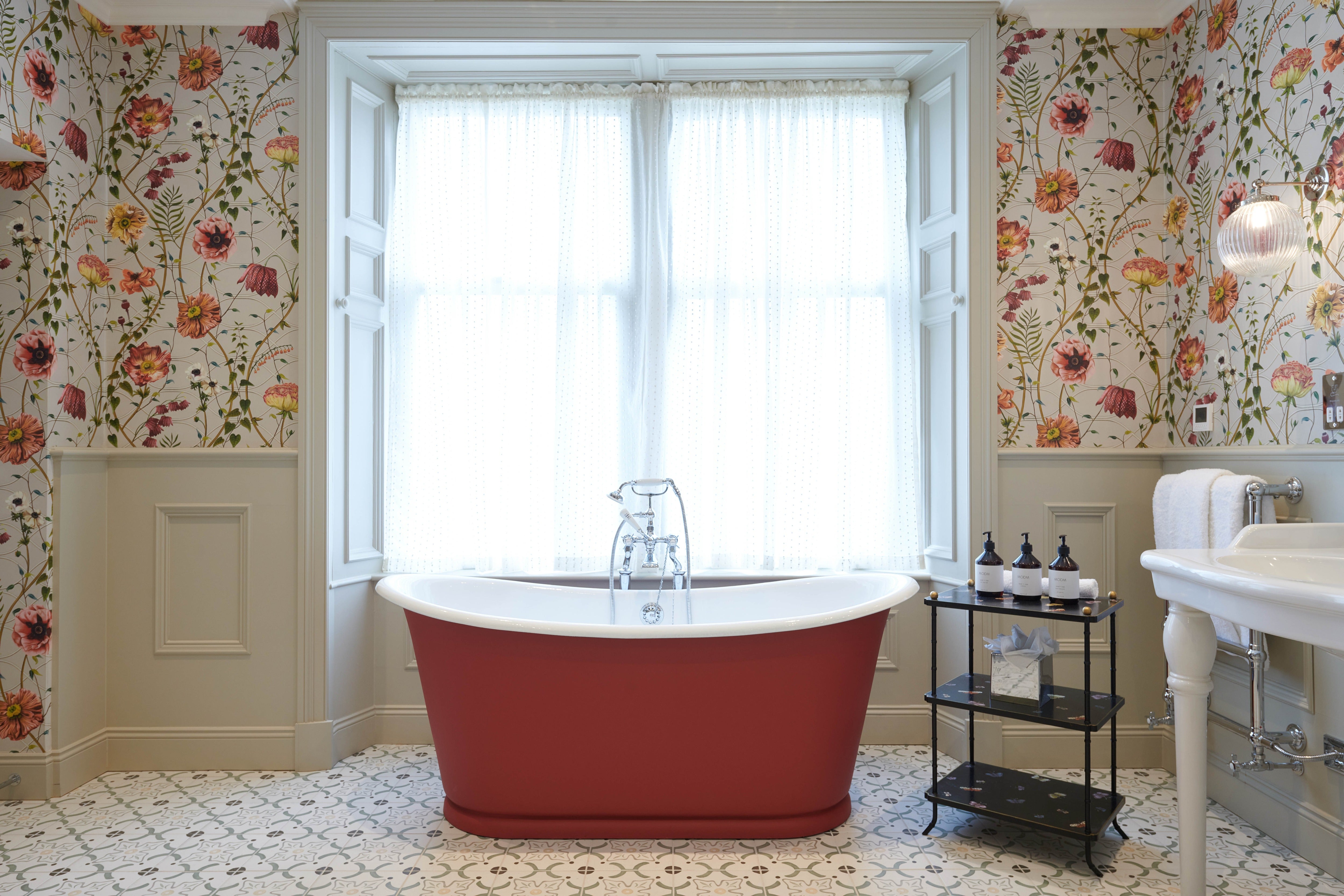Bathrooms at Andy Murray’s Cromlix hotel are spacious and some feature roll-top baths
