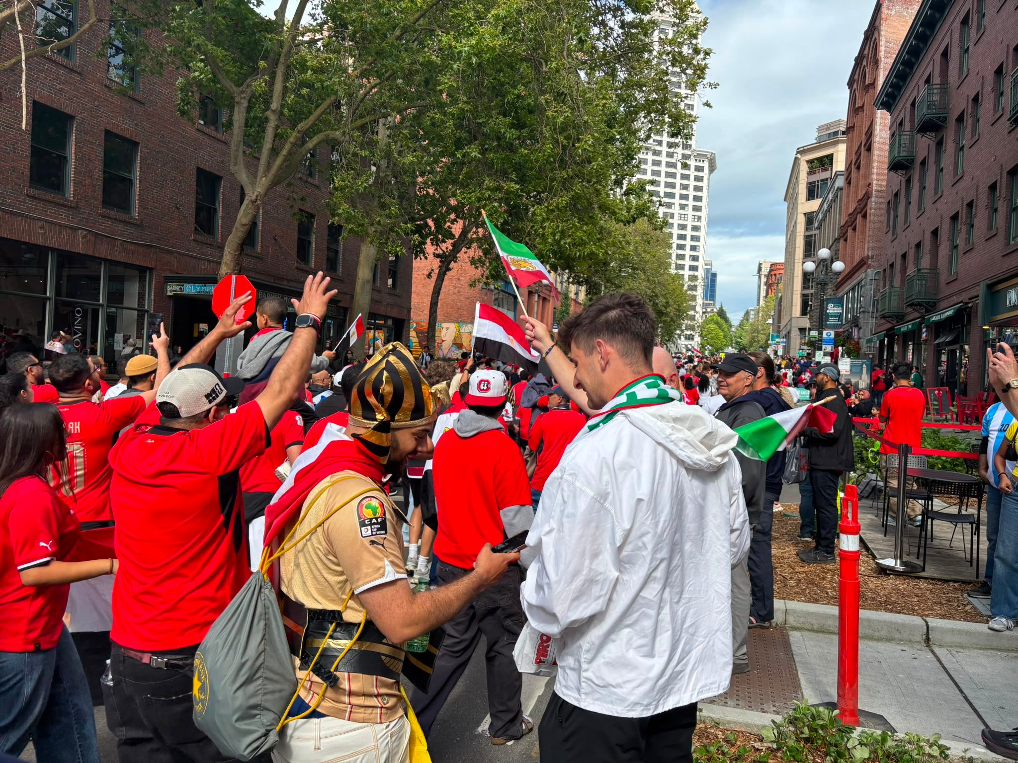 Egypt fans mix with Iranians in Seattle