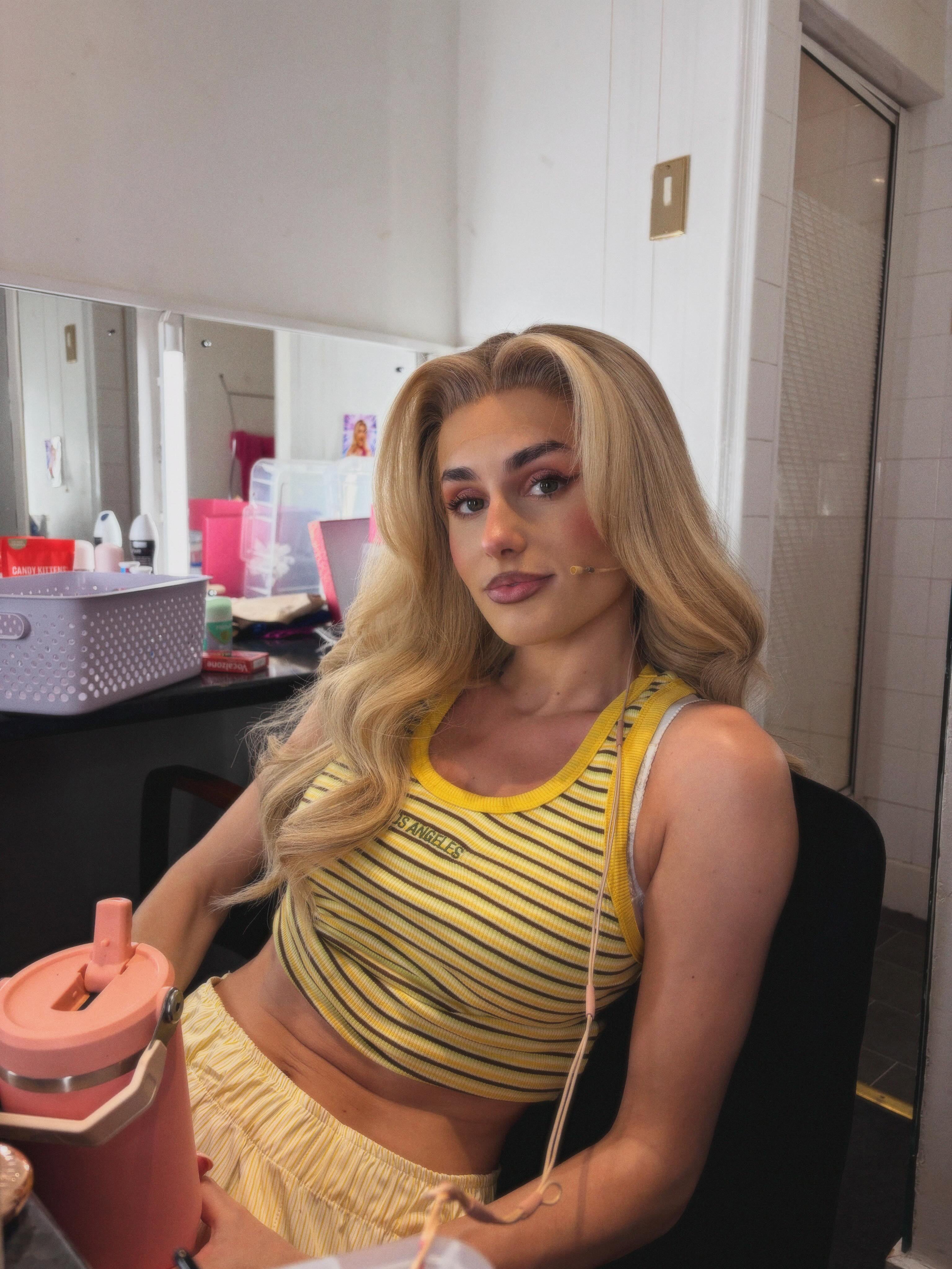 Davies is playing Elle Woods in the stage adaptation
