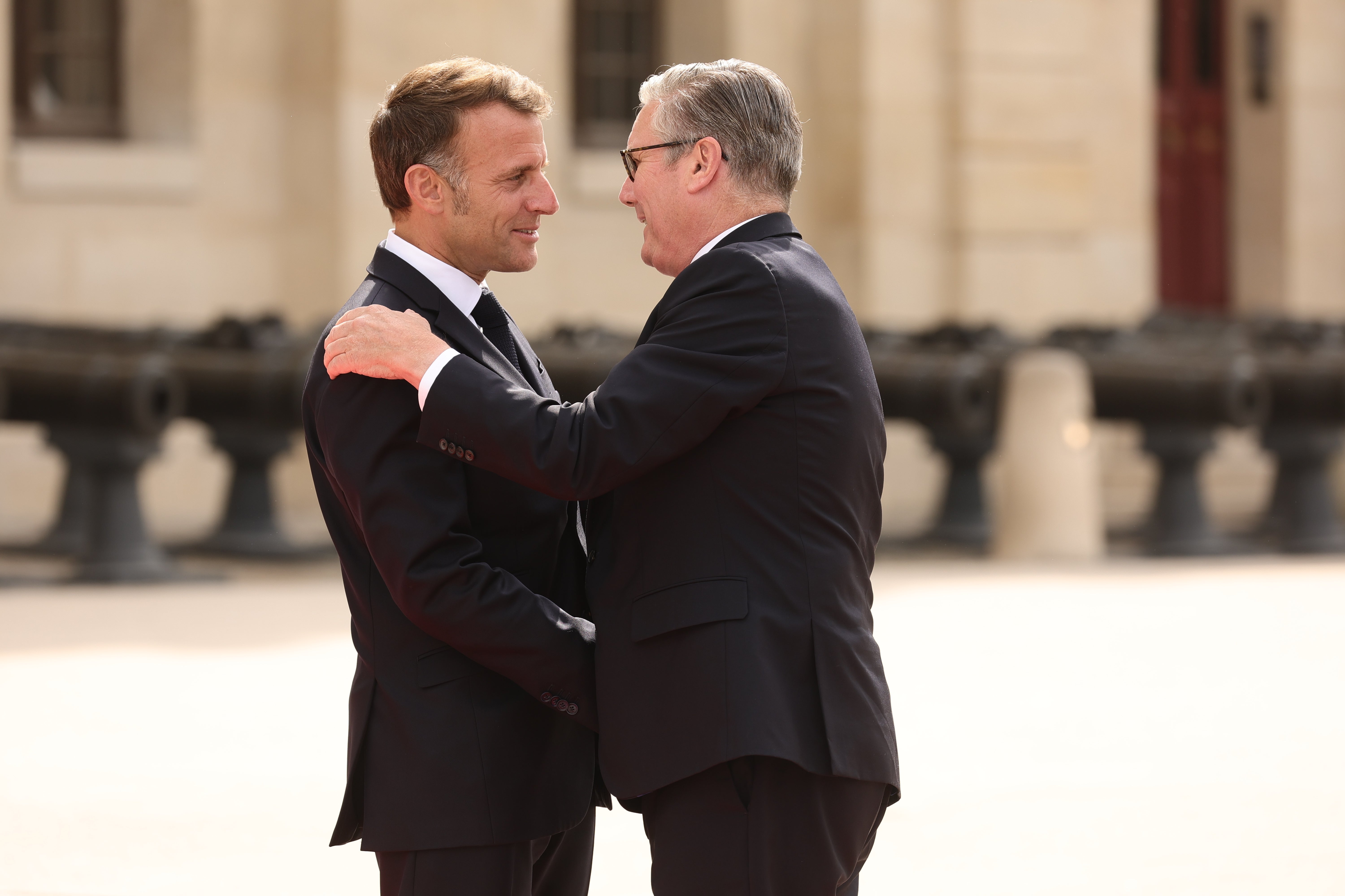 World leaders including Emmanuel Macron paid tribute to Sir Keir Starmer’s impact on the world stage. (Teresa Suarez/Pool/AP)