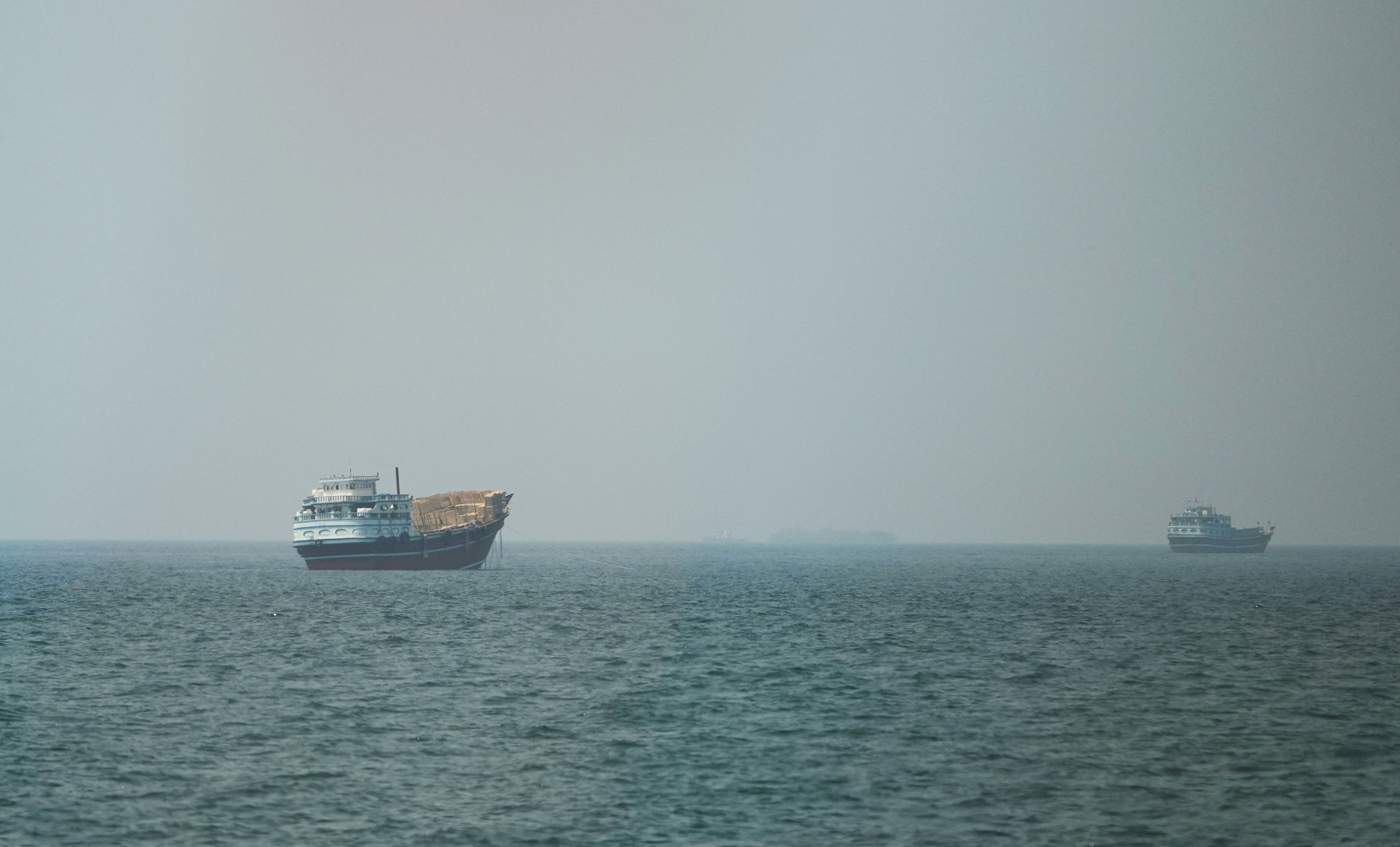 Vessels at the Strait of Hormuz, as seen from Musandam,Oman, July 13, 2026