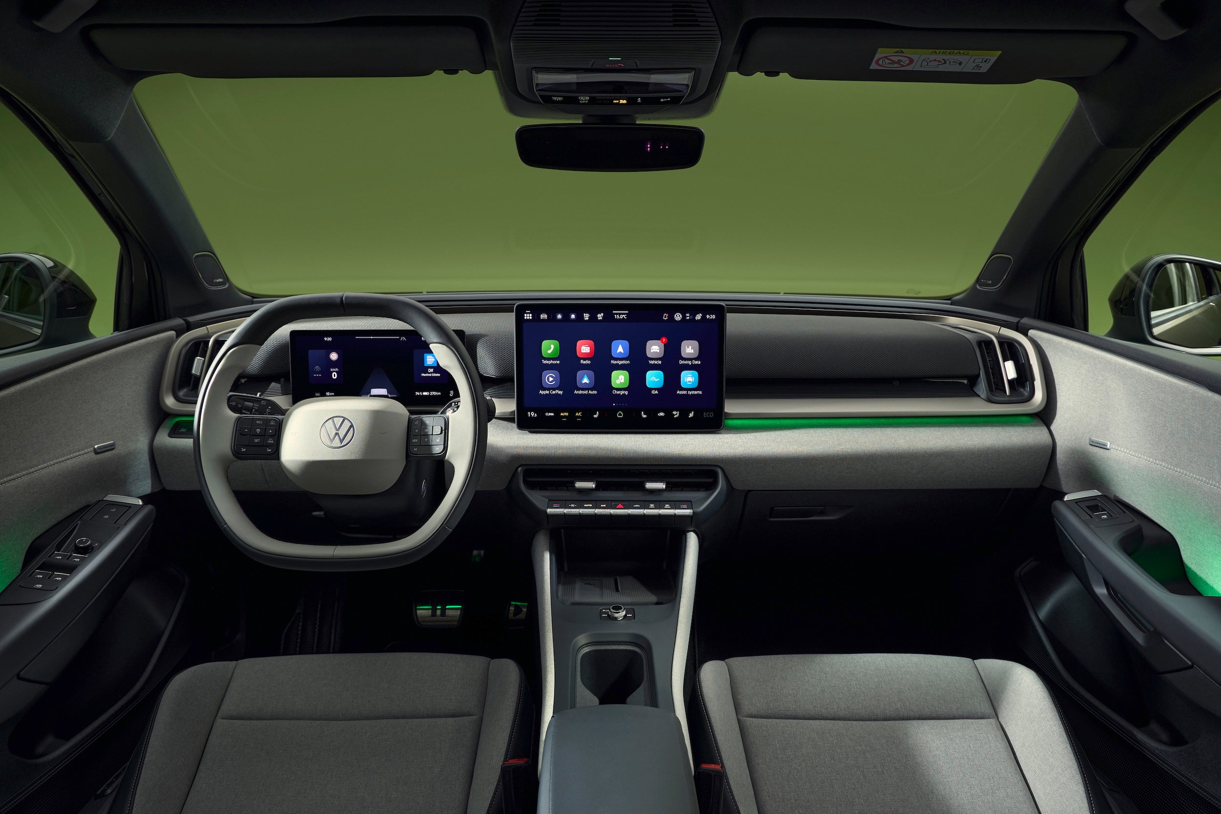 The Volkswagen ID. Cross interior follows the same high-quality theme introduced on the ID. Polo