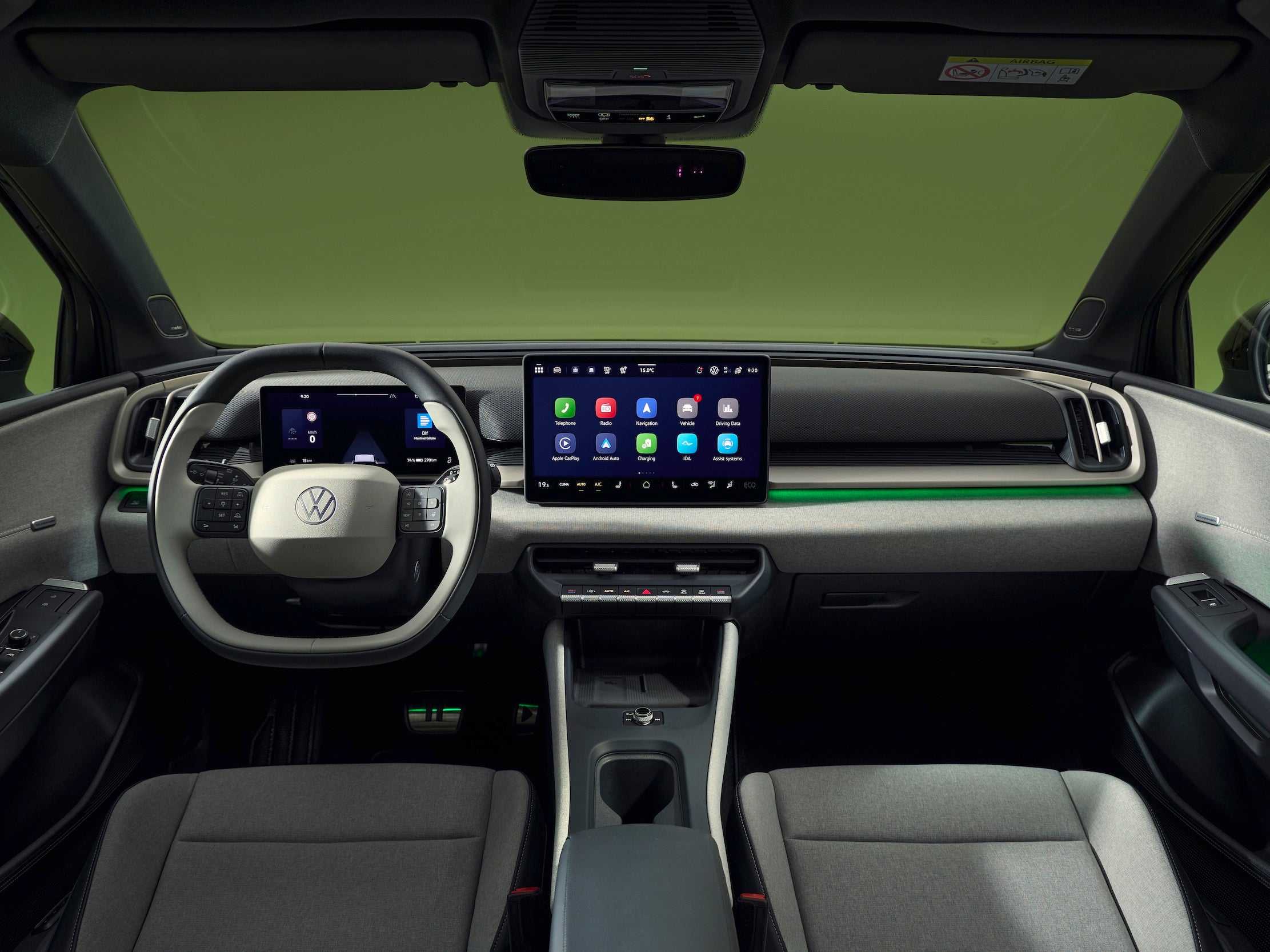The Volkswagen ID. Cross interior follows the same high-quality theme introduced on the ID. Polo (Volkswagen)