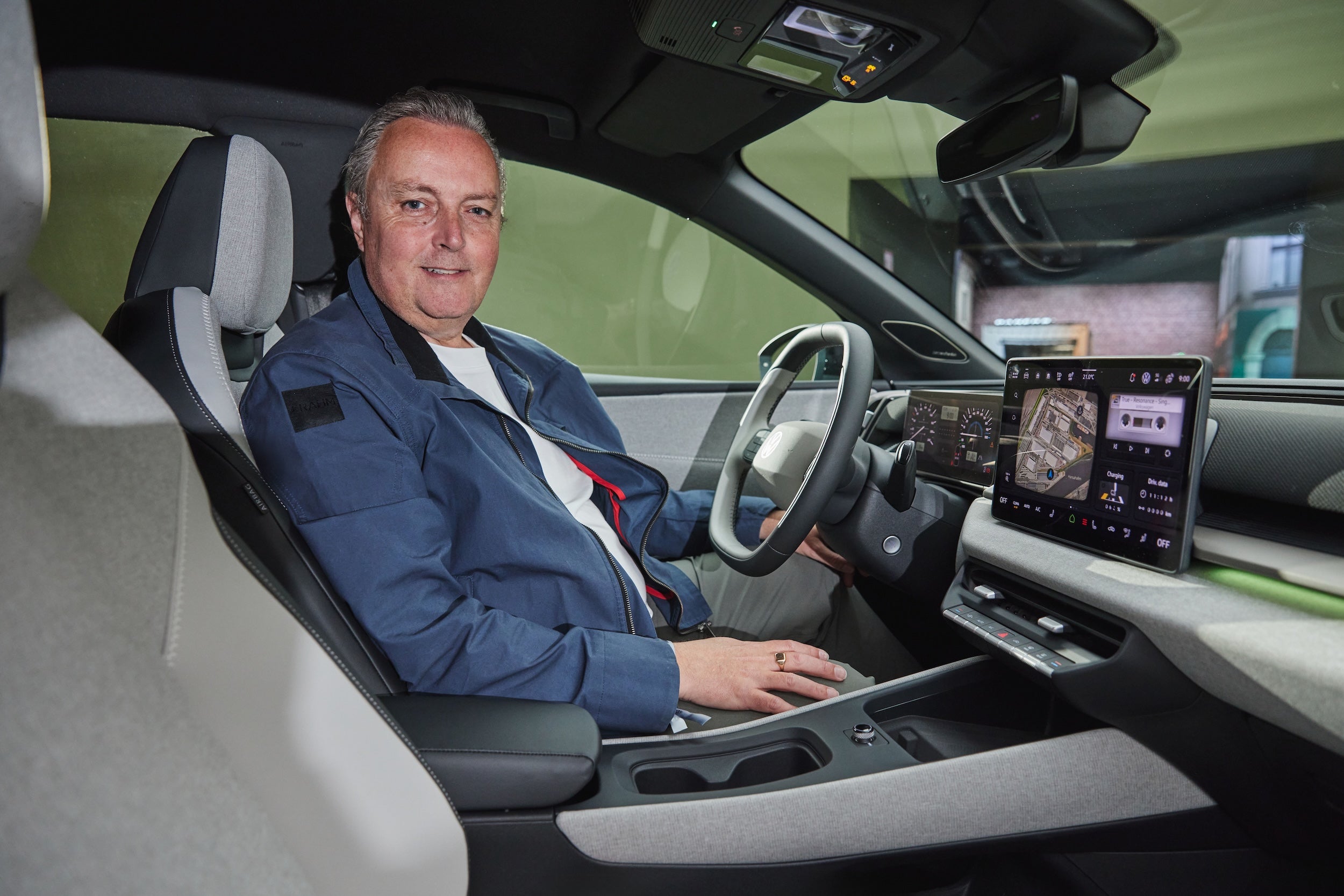 The upmarket interior of the Volkswagen ID. Cross, complete with a retro display theme, is one of the highlights of the car