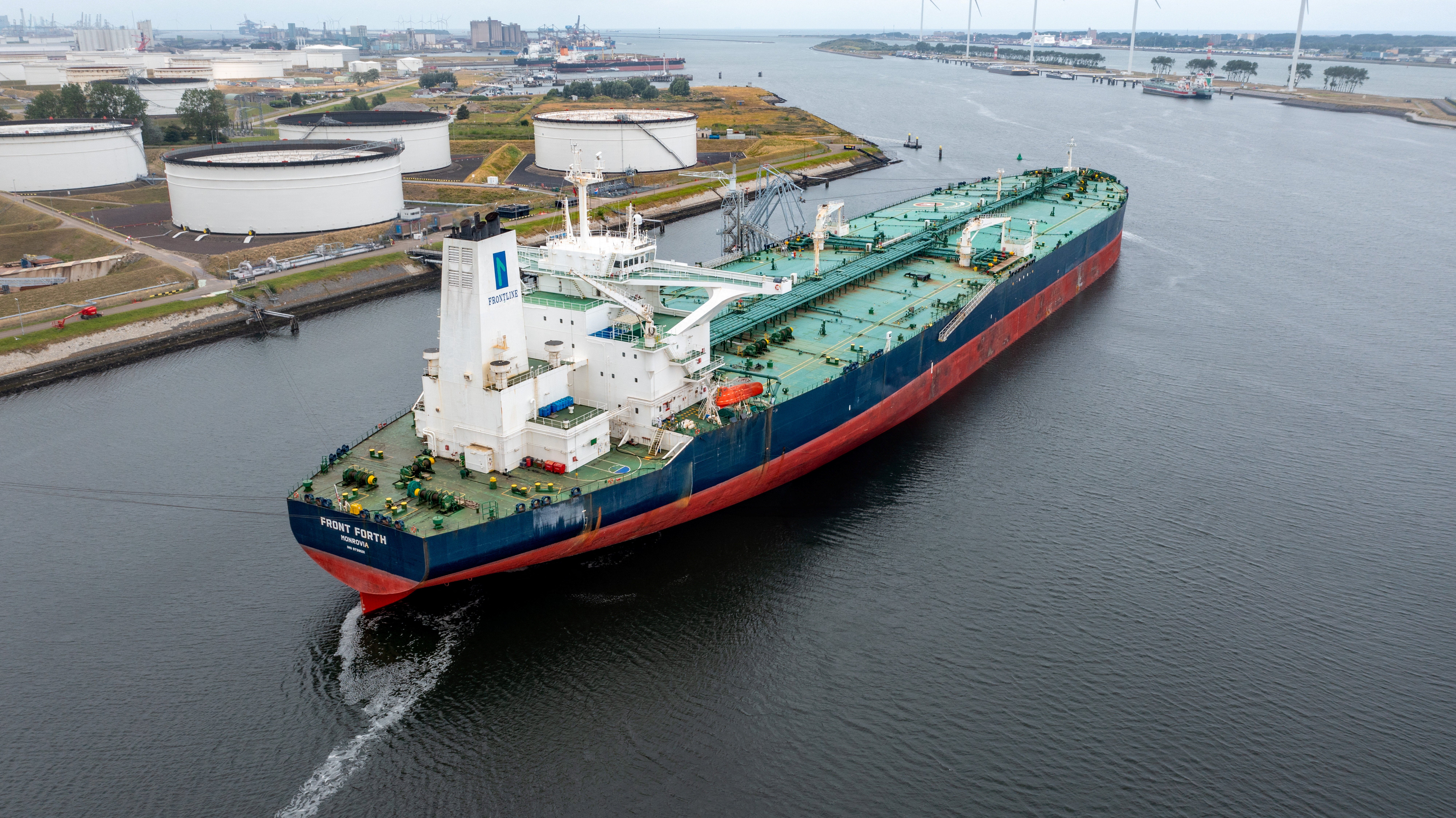 The VLCC Mobassa B (previously named Front Forth), one of the two tankers which the UAE defence ministry said was struck by Iranian cruise missiles while transiting the Strait of Hormuz