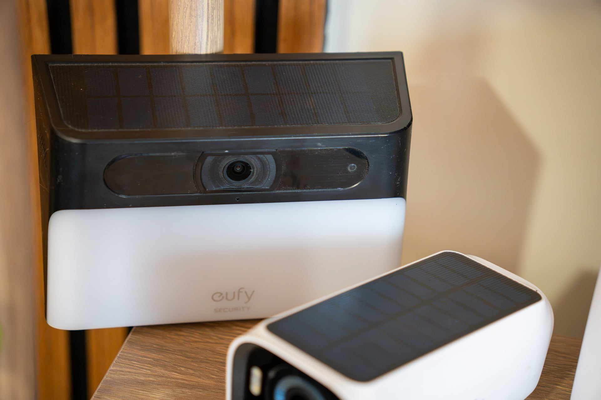 The Eufy S120 is a wall-mounted, solar-powered camera with spot light (The Independent / Alistair Charlton)