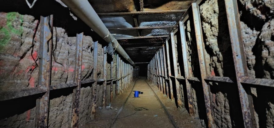 The tunnel from Tijuana to a warehouse in Otay Mesa was estimated to be about 1,744 feet long, 61 feet deep and 4-feet in diameter