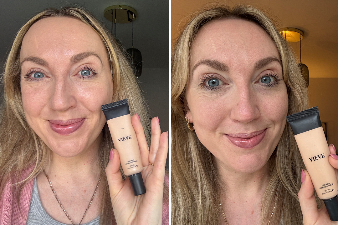 After application (left) and later in the day (right) (Helen Wilson-Beevers/The Independent)