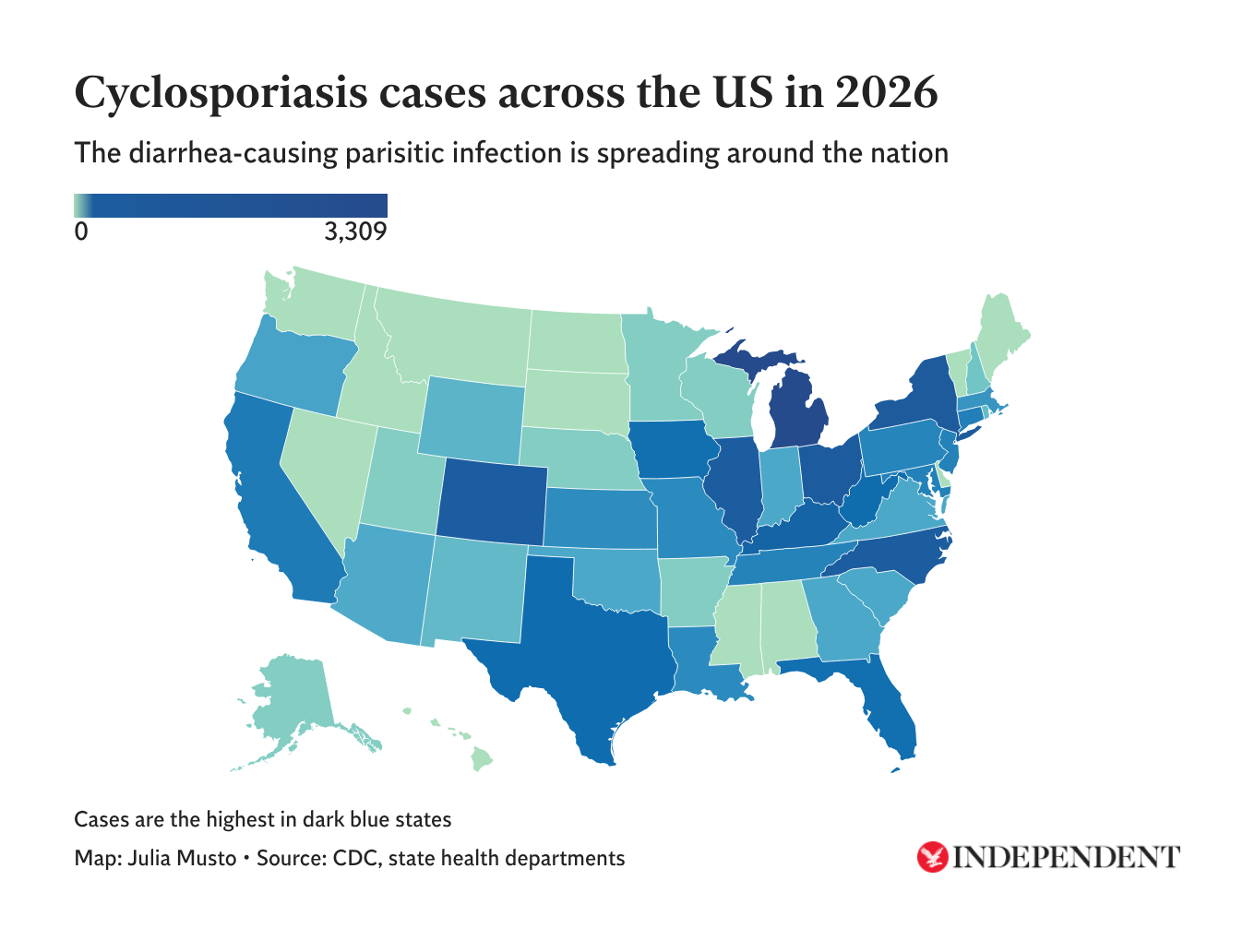 Mapped: Cases of ‘explosive diarrhea’ cyclosporiasis are soaring – UK Times