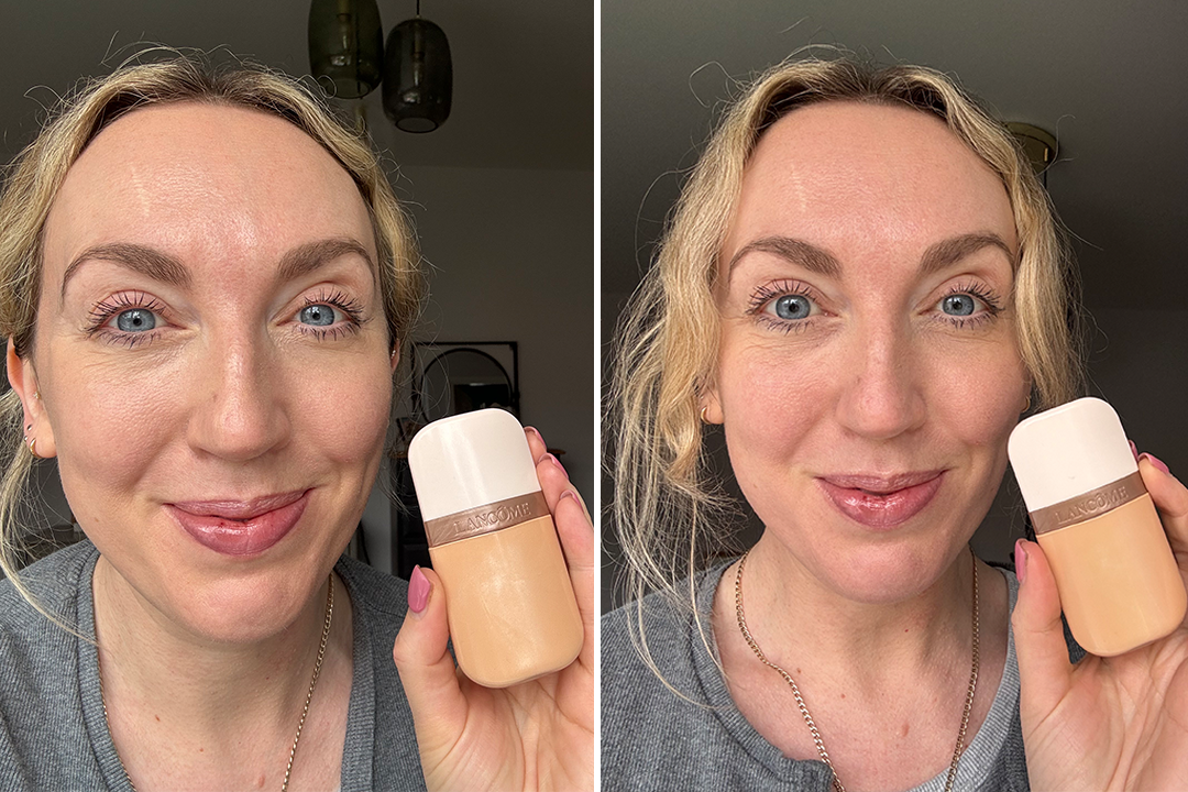 After application (left) and later in the day (right) (Helen Wilson-Beevers/The Independent)