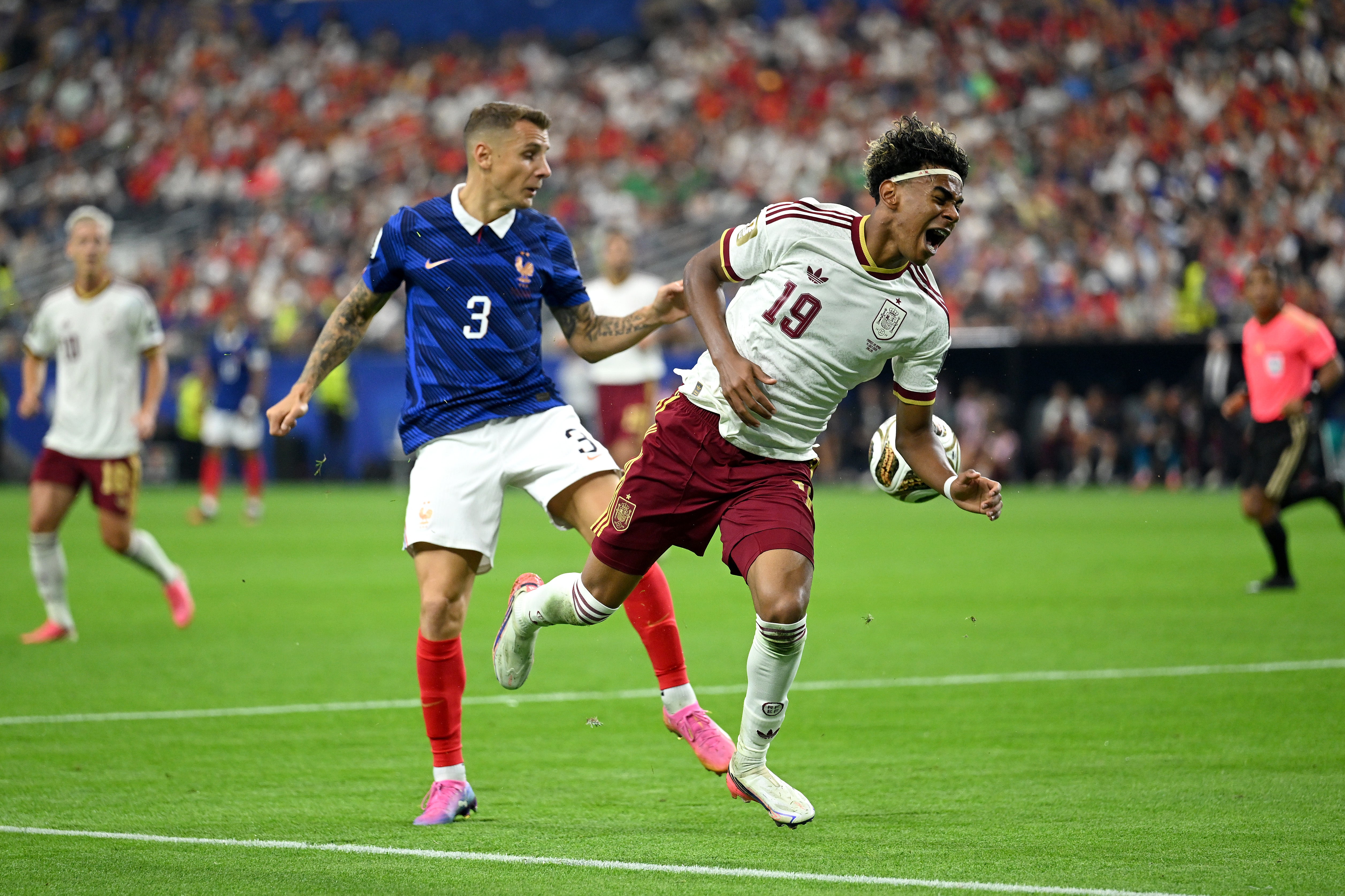 Yamal completely caught out Lucas Digne in the semi-finals, winning a penalty