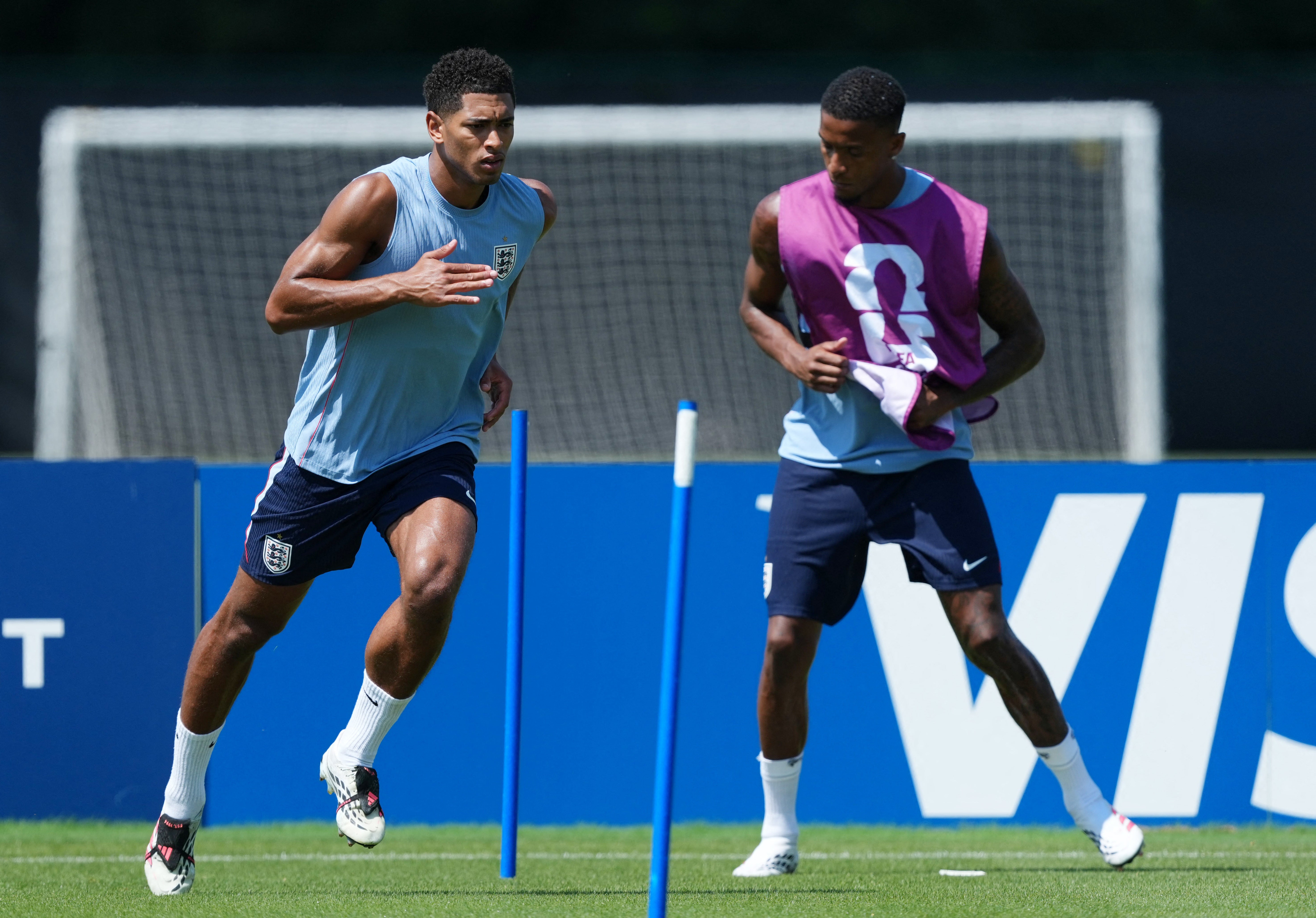 England's Jude Bellingham during training (Reuters)