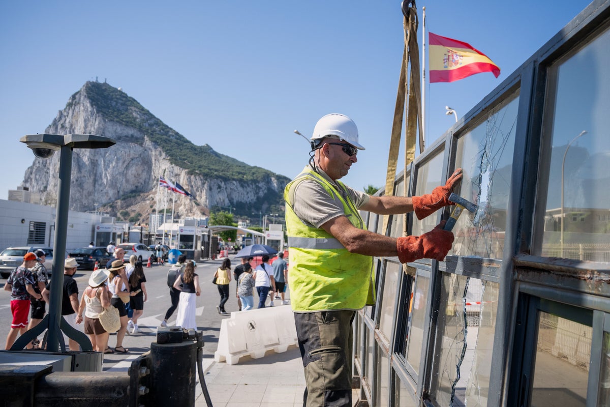 Gibraltar ushers in a new era as British territorys border fence with Spain is removed Gibraltar ushers in a new era as British territorys border fence with Spain is removed