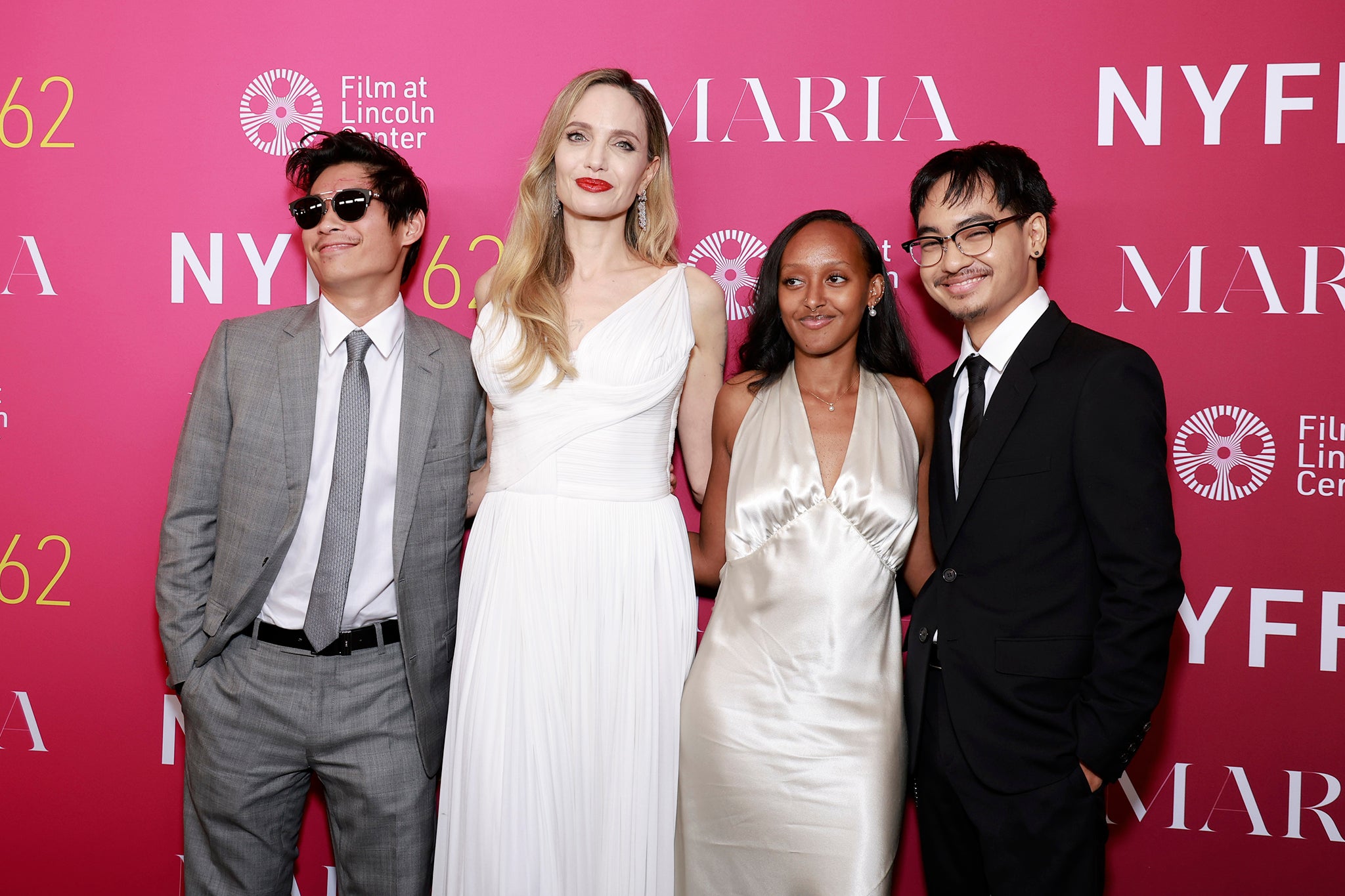 Angelina Jolie with children Pax, Zahara and Maddox