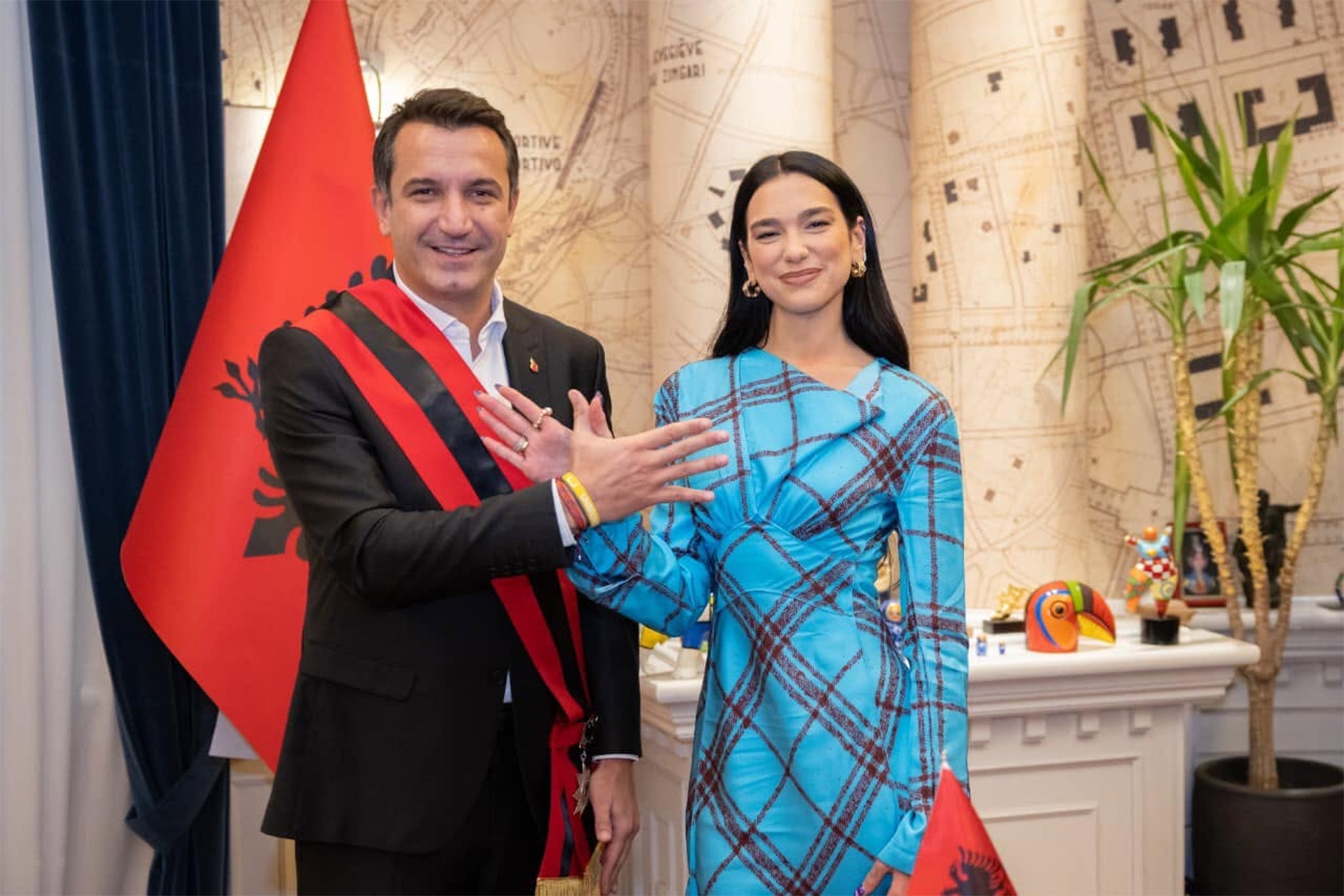 Dua Lipa and Erion Veliaj, mayor of Tirana in 2022