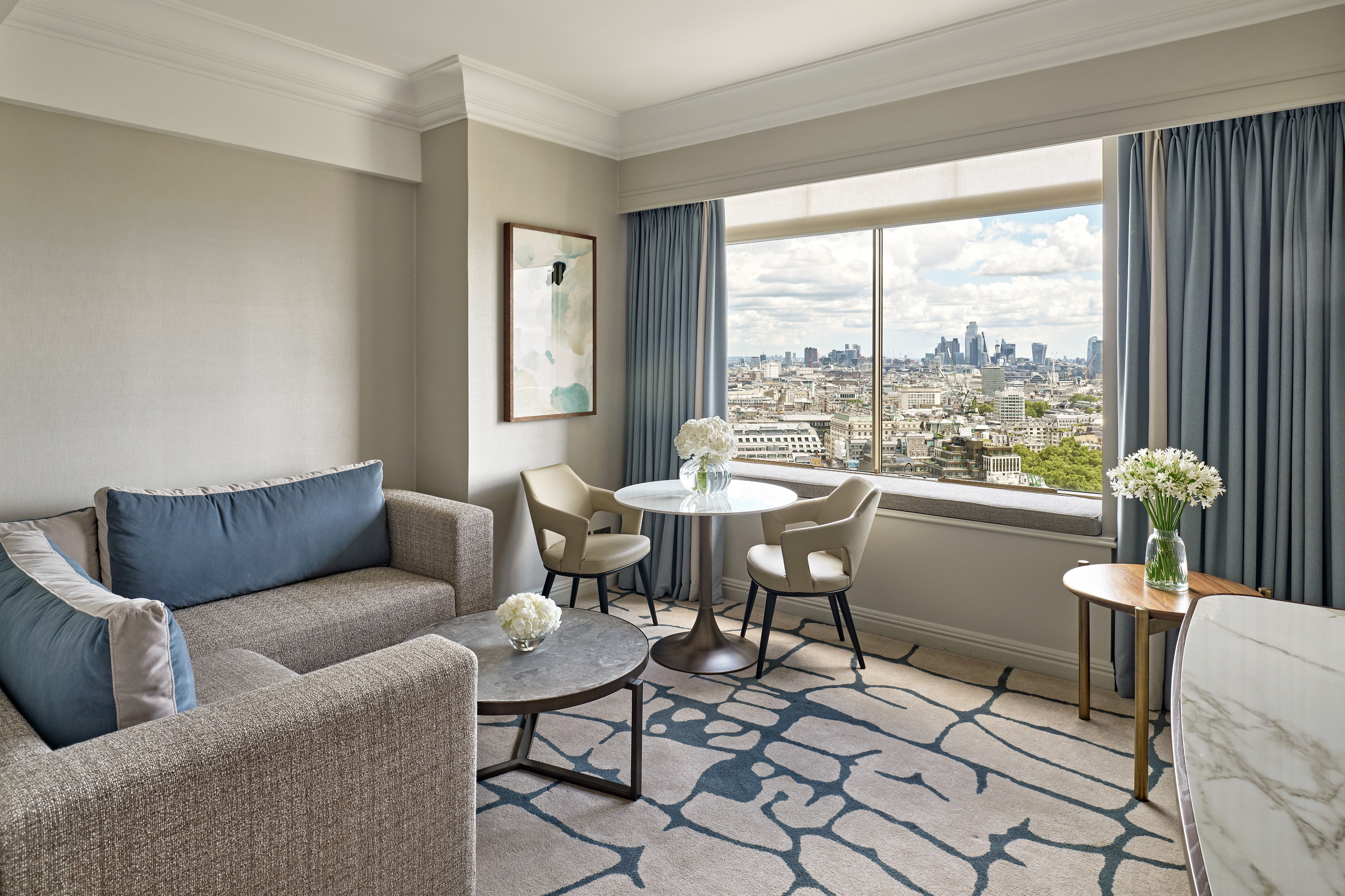 The view from the lounge of one of the rooms (London Hilton on Park Lane)