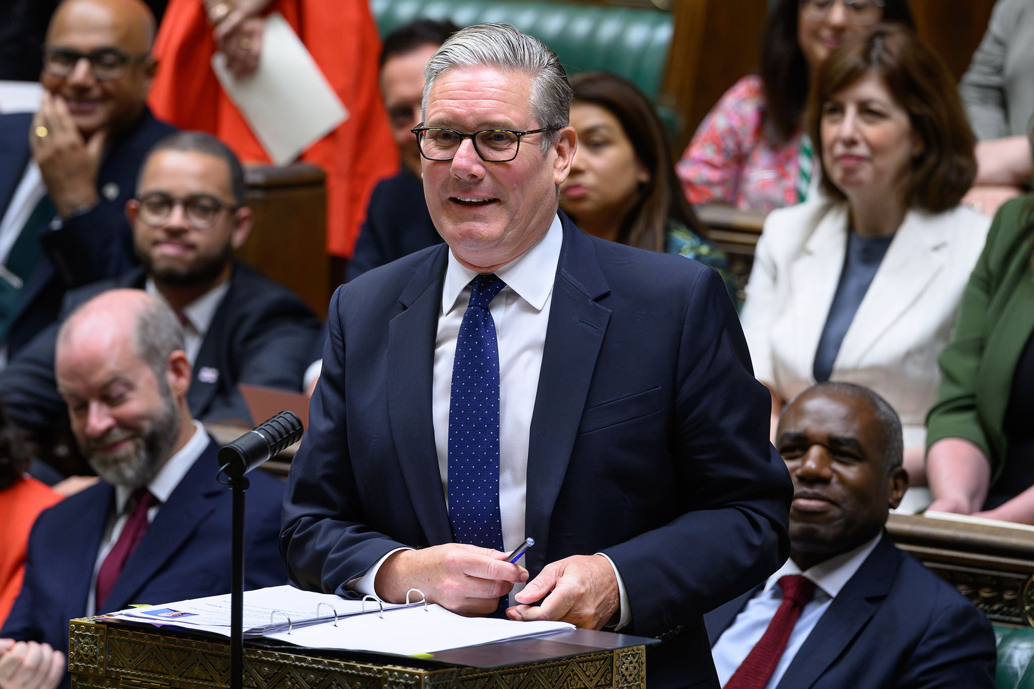 The outgoing prime minister was all smiles as he faced MPs in the Commons for the last time (House of Commons)