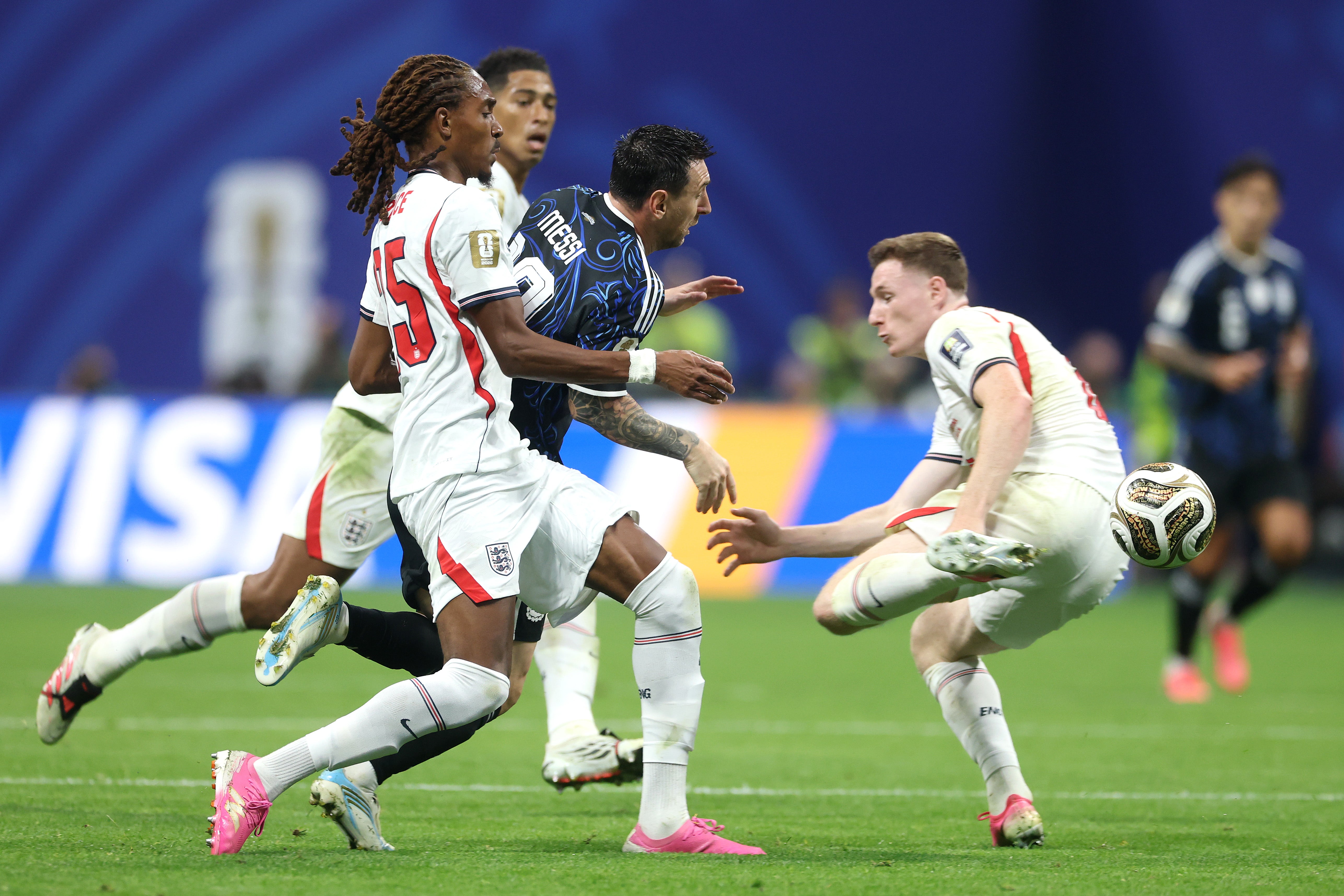 Anderson was booked for a foul on Messi (Getty)