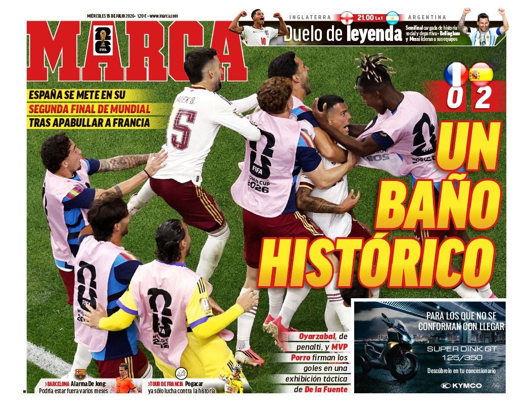 Marca's front page after Spain's victory over France (Marca)
