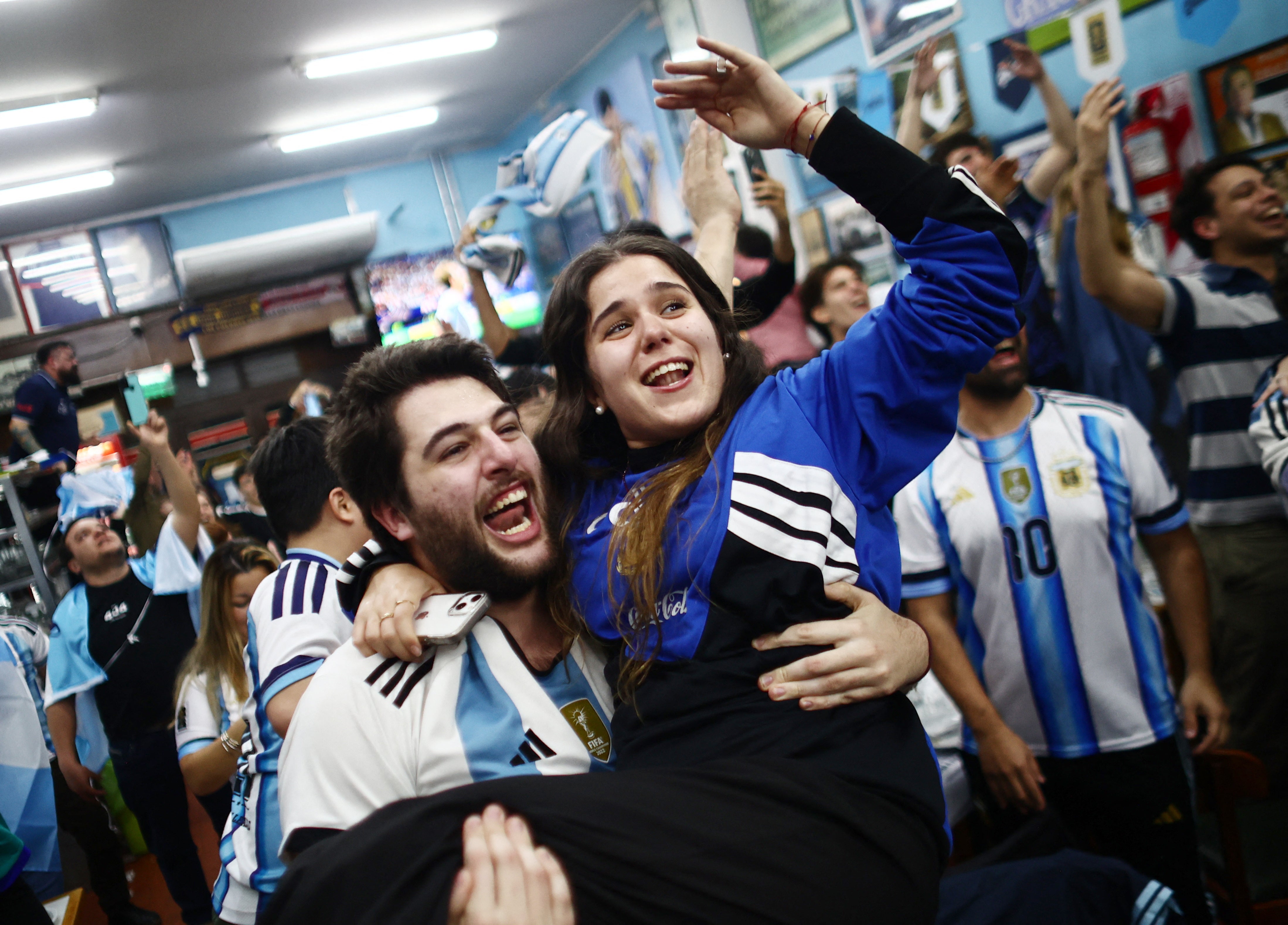 Buenos Aires erupted as Lautaro Martinez completed Argentina’s turnaround (Reuters)