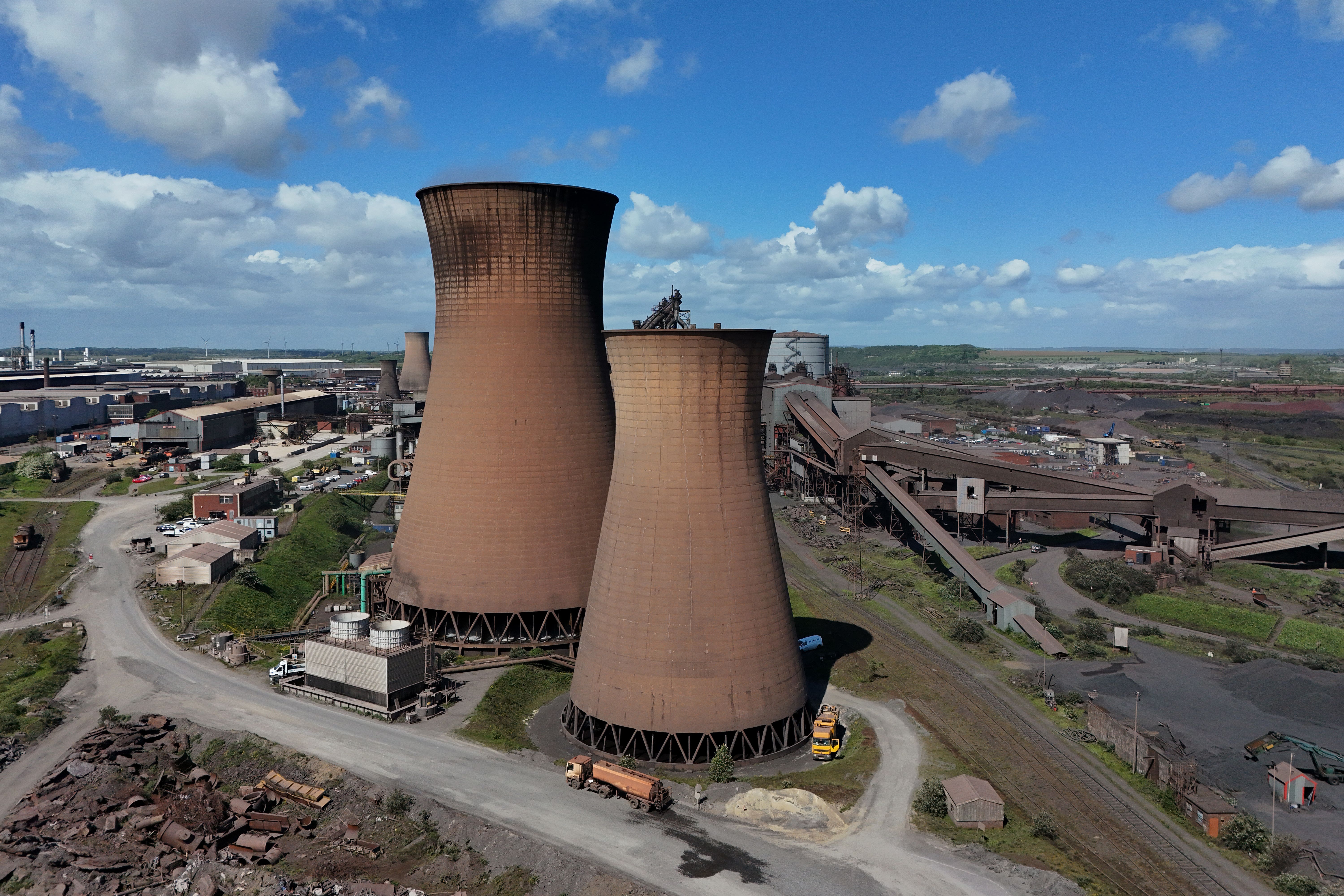 The British Steel works in Scunthorpe