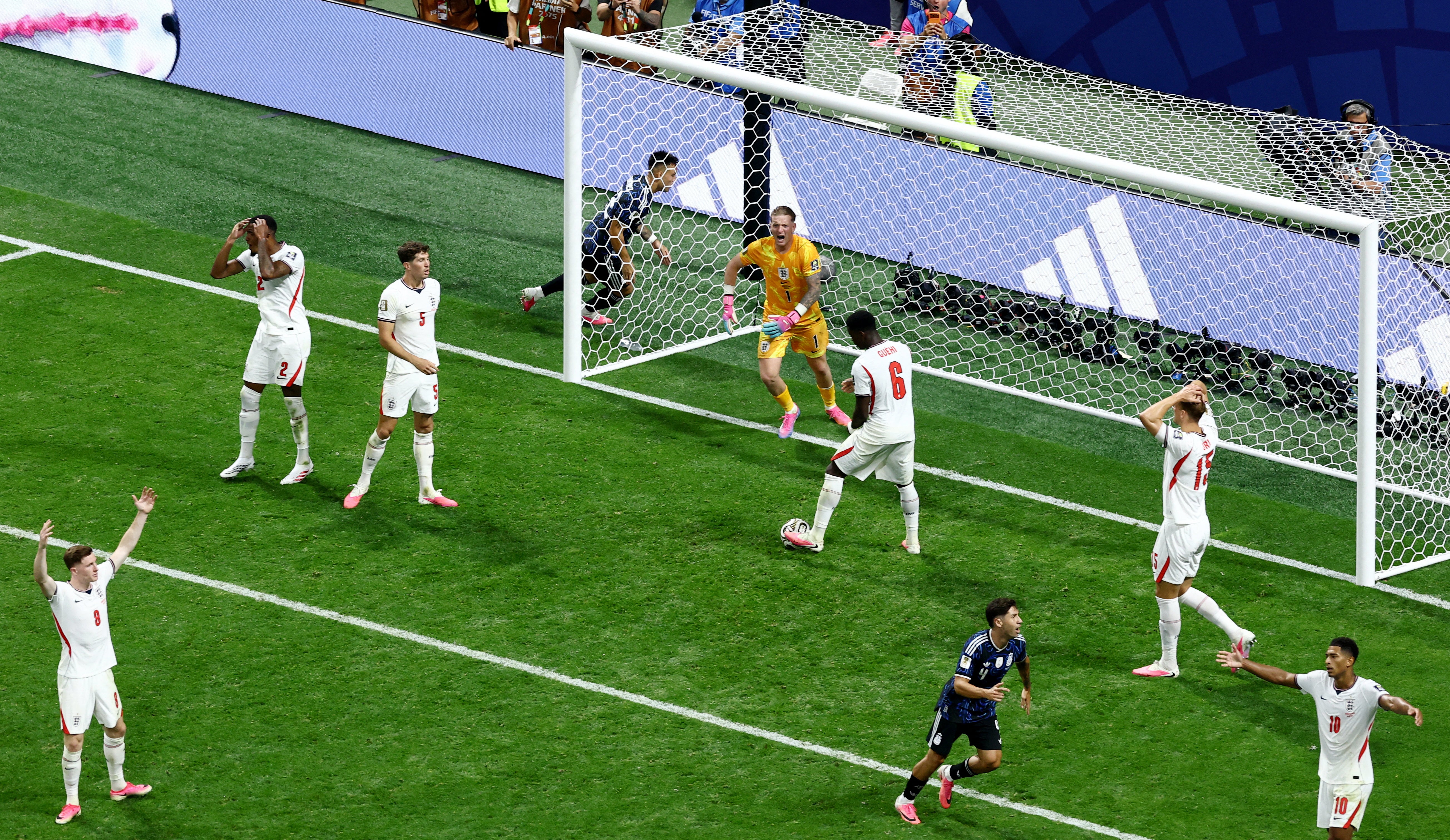 England were stunned late on by Argentina