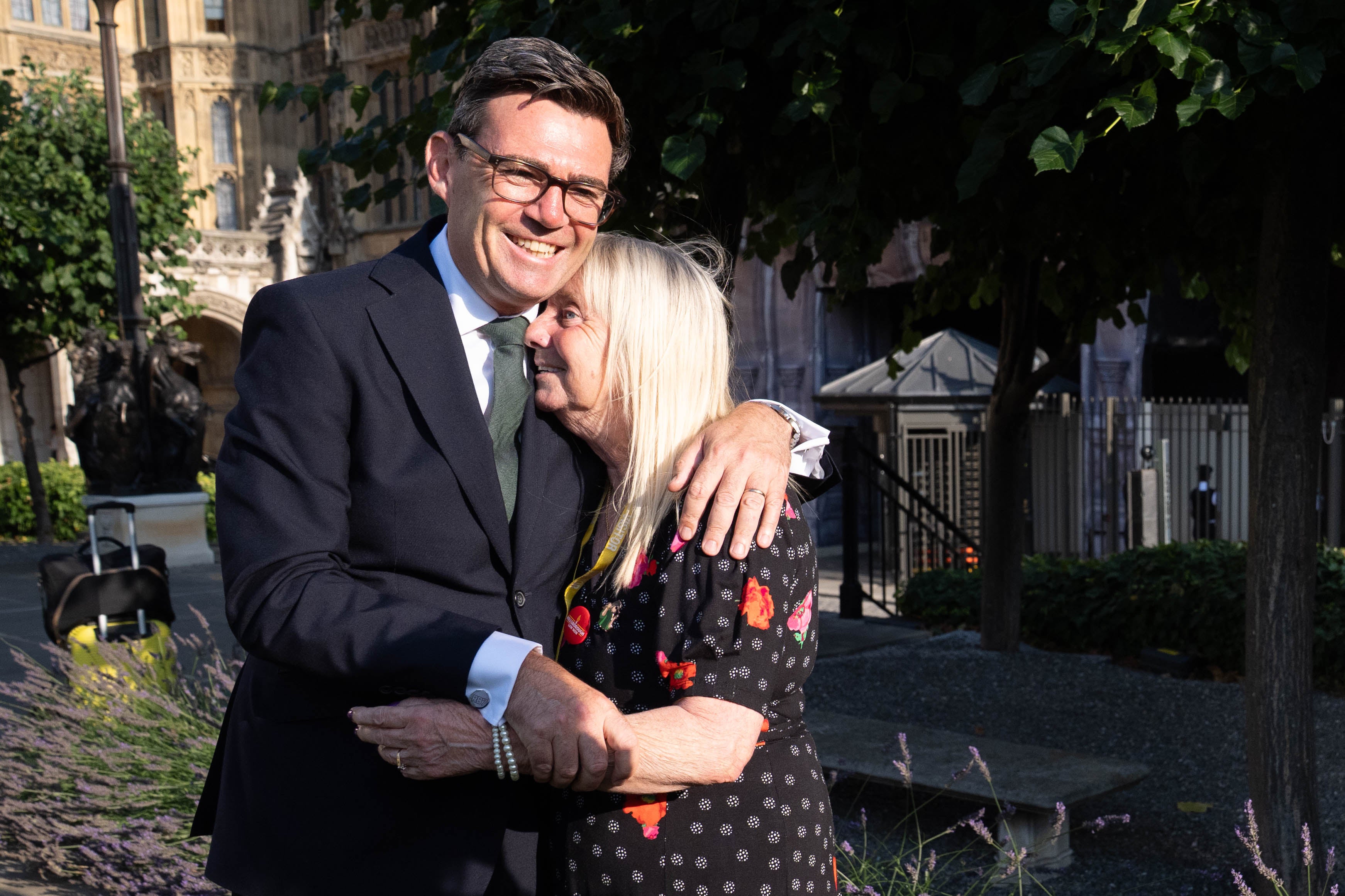 Andy Burnham with Margaret Aspinall outside the House of Commons in London after the Public Office (Accountability) Bill, known as the Hillsborough Law, cleared the House of Commons (PA)