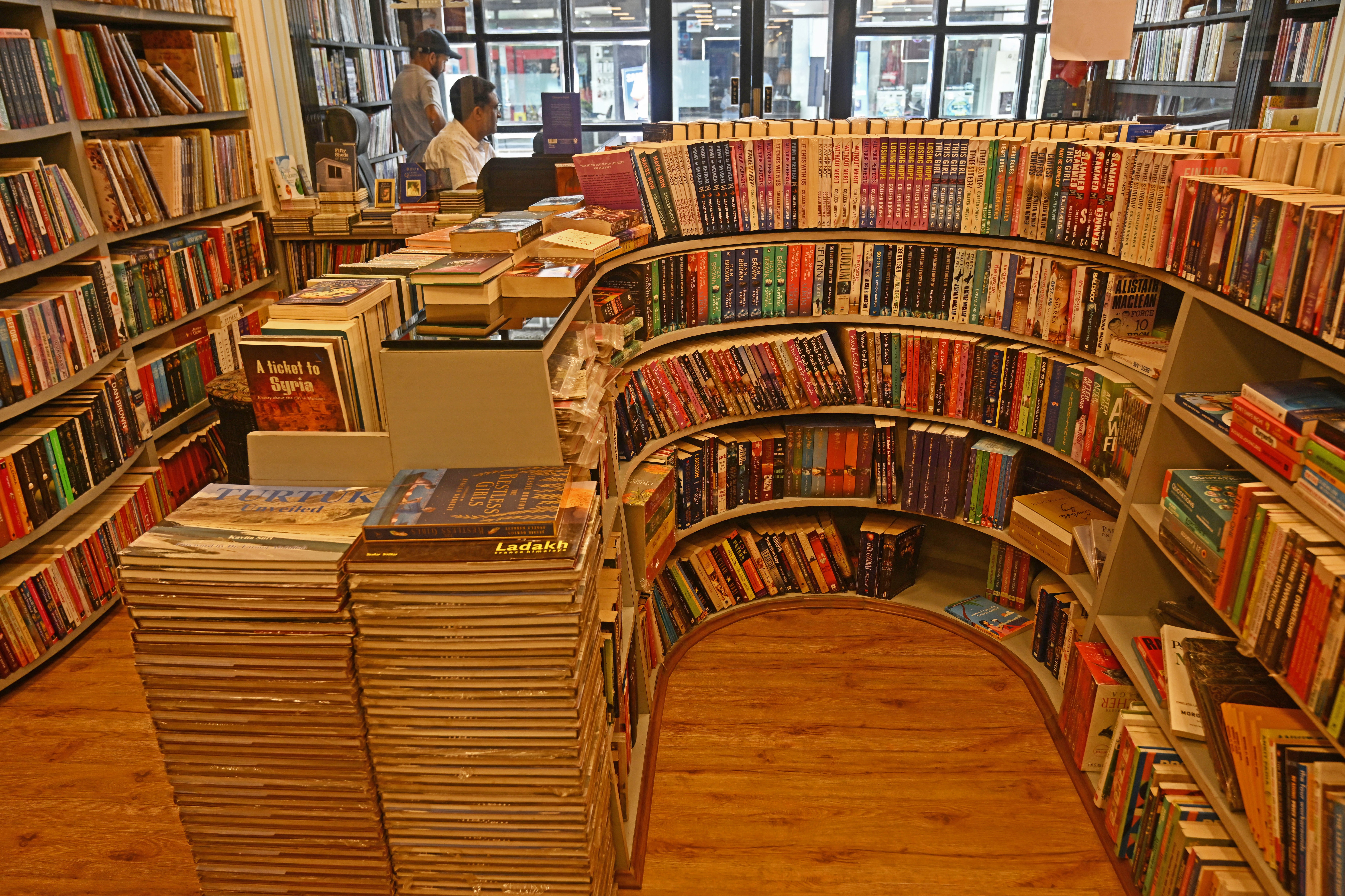 A shopkeeper waits for customers at a bookshop in Srinagar, Kashmir (AFP/Getty)