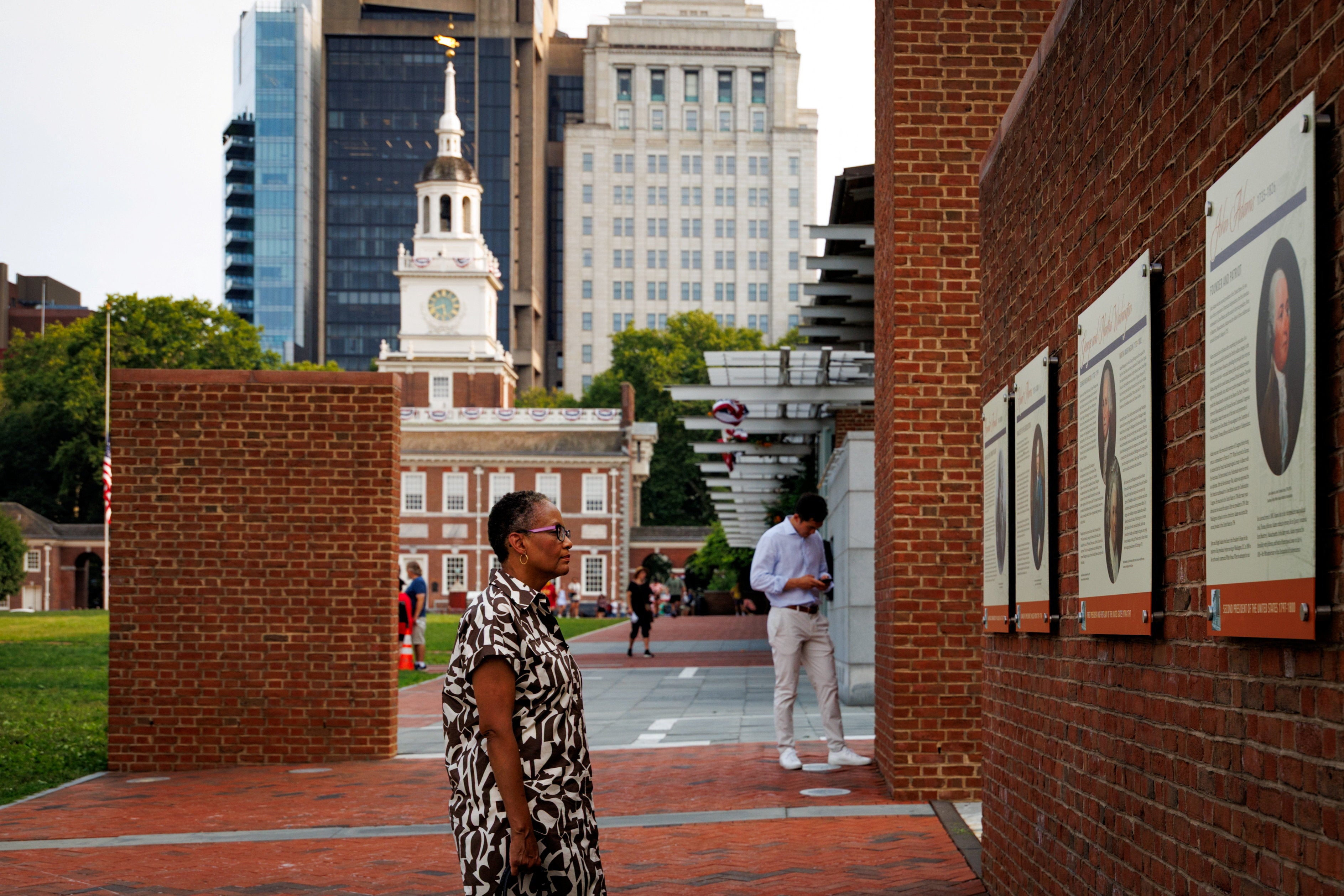 Historians have complained that the new boards only serve to whitewash the complex history of the site, where the Founding Father lived with nine slaves in the 1790s