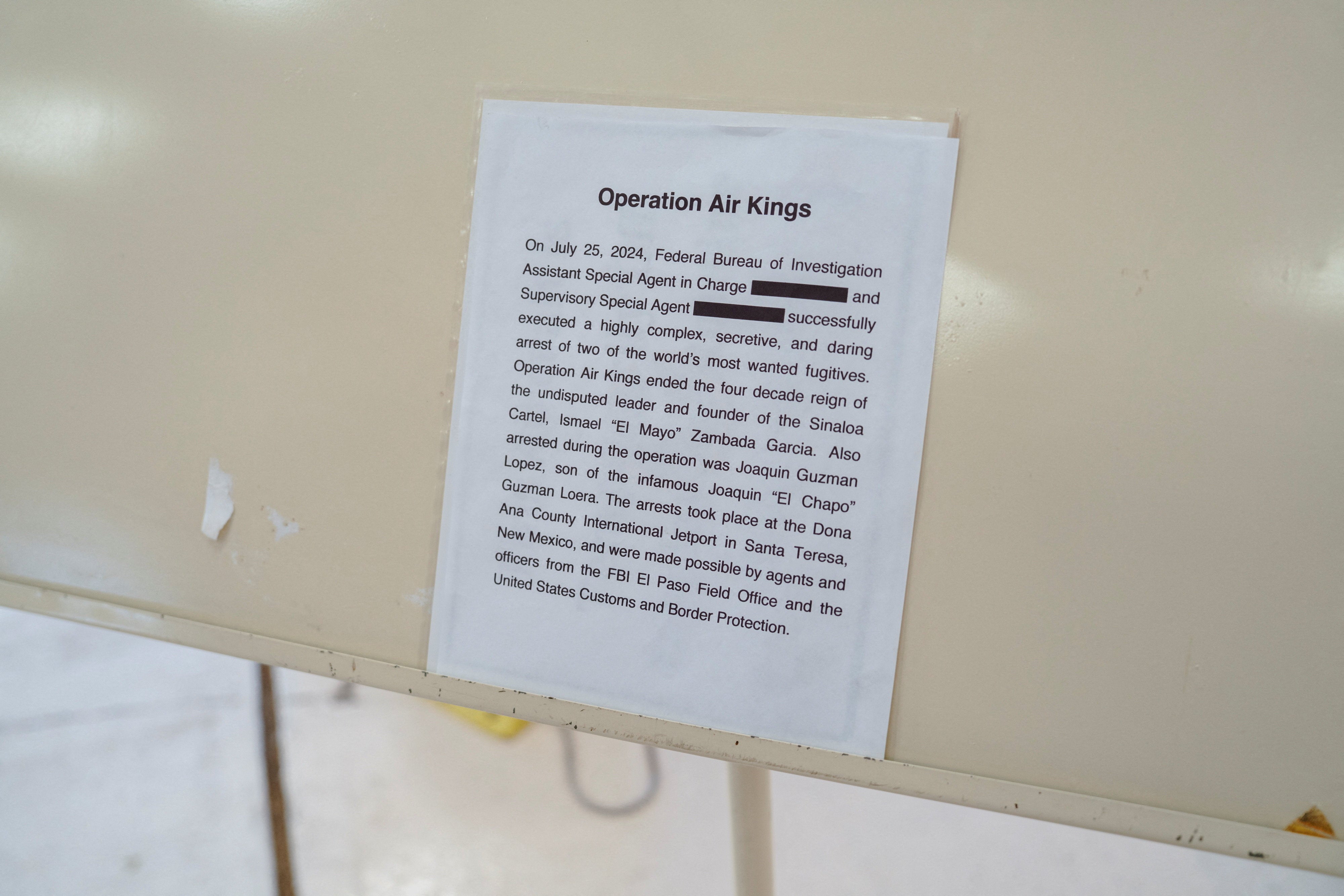 A description of "Operation Air Kings," is posted next to a Beechcraft King Air aircraft, now on display at the War Eagles Air Museum