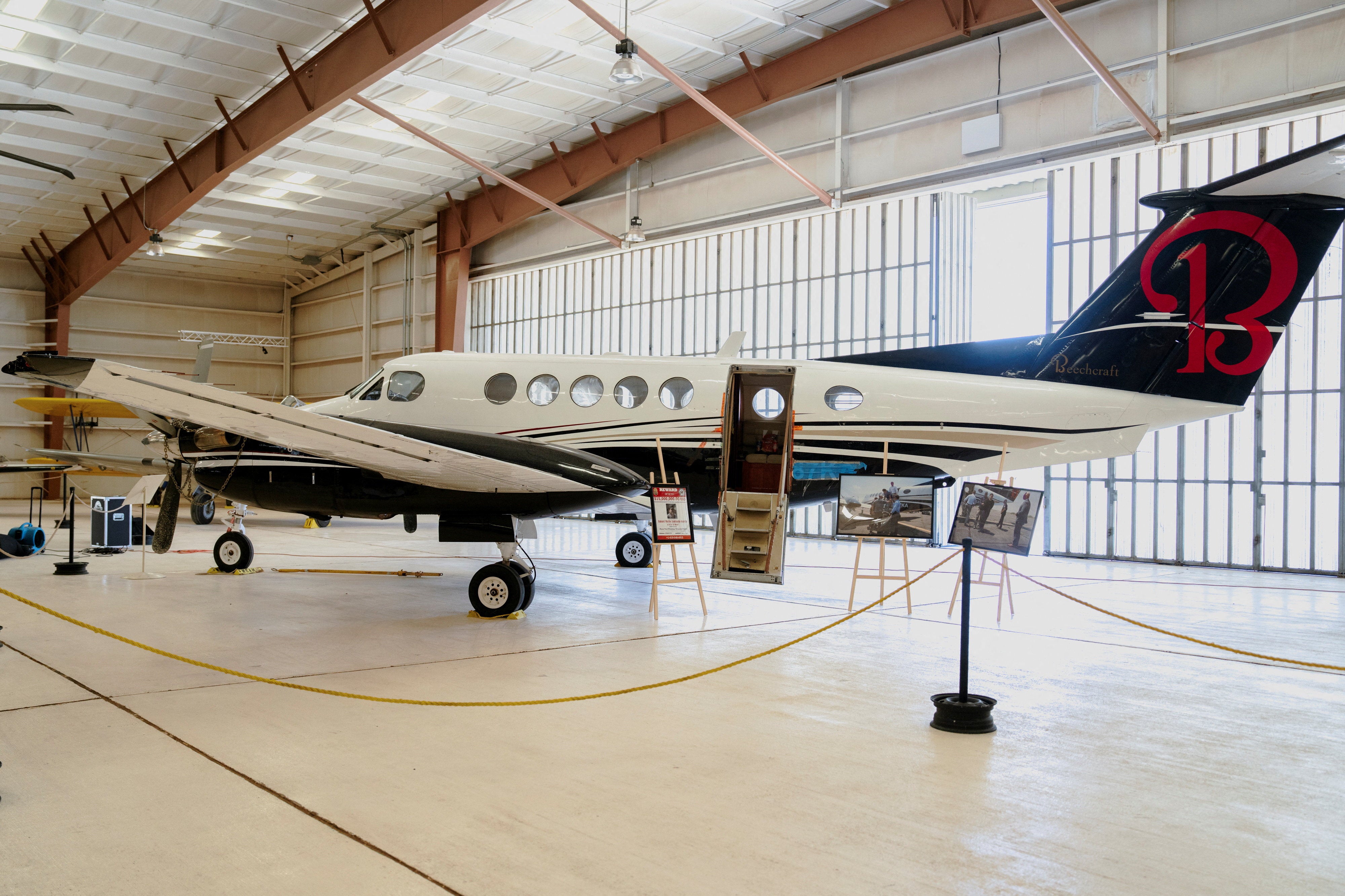 A Beechcraft King Air aircraft, used in July 2024 to transport to the U.S. cartel leaders Ismael "El Mayo" Zambada and Joaquin Guzman Lopez, the son of notorious narco leader "El Chapo" Guzman