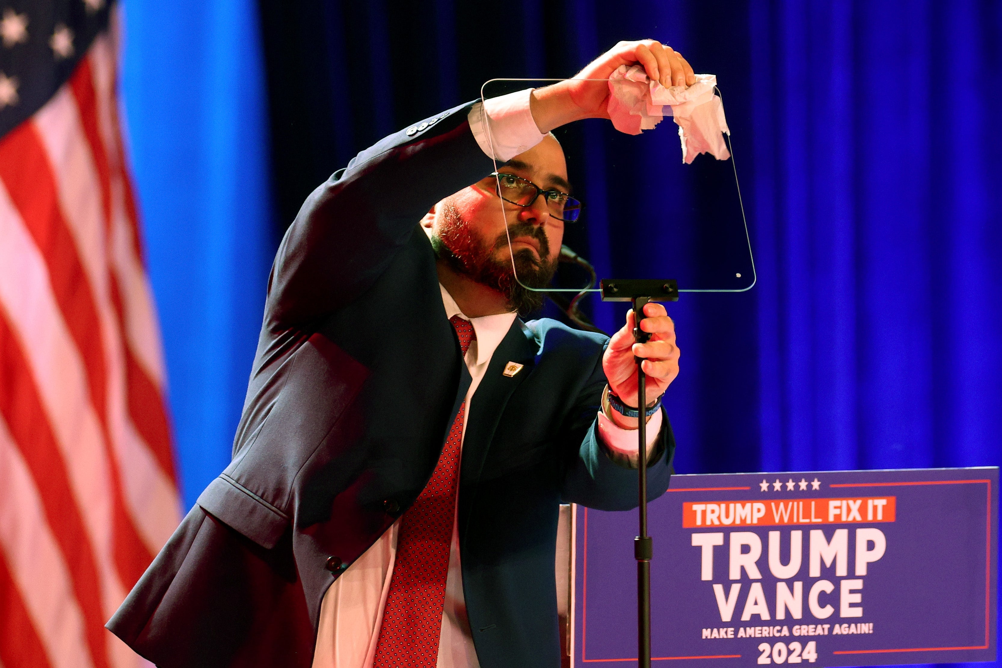 The teleprompter operator who is reportedly under investigation for placing bets on Trump’s speeches was first hired by the Trump campaign in 2016