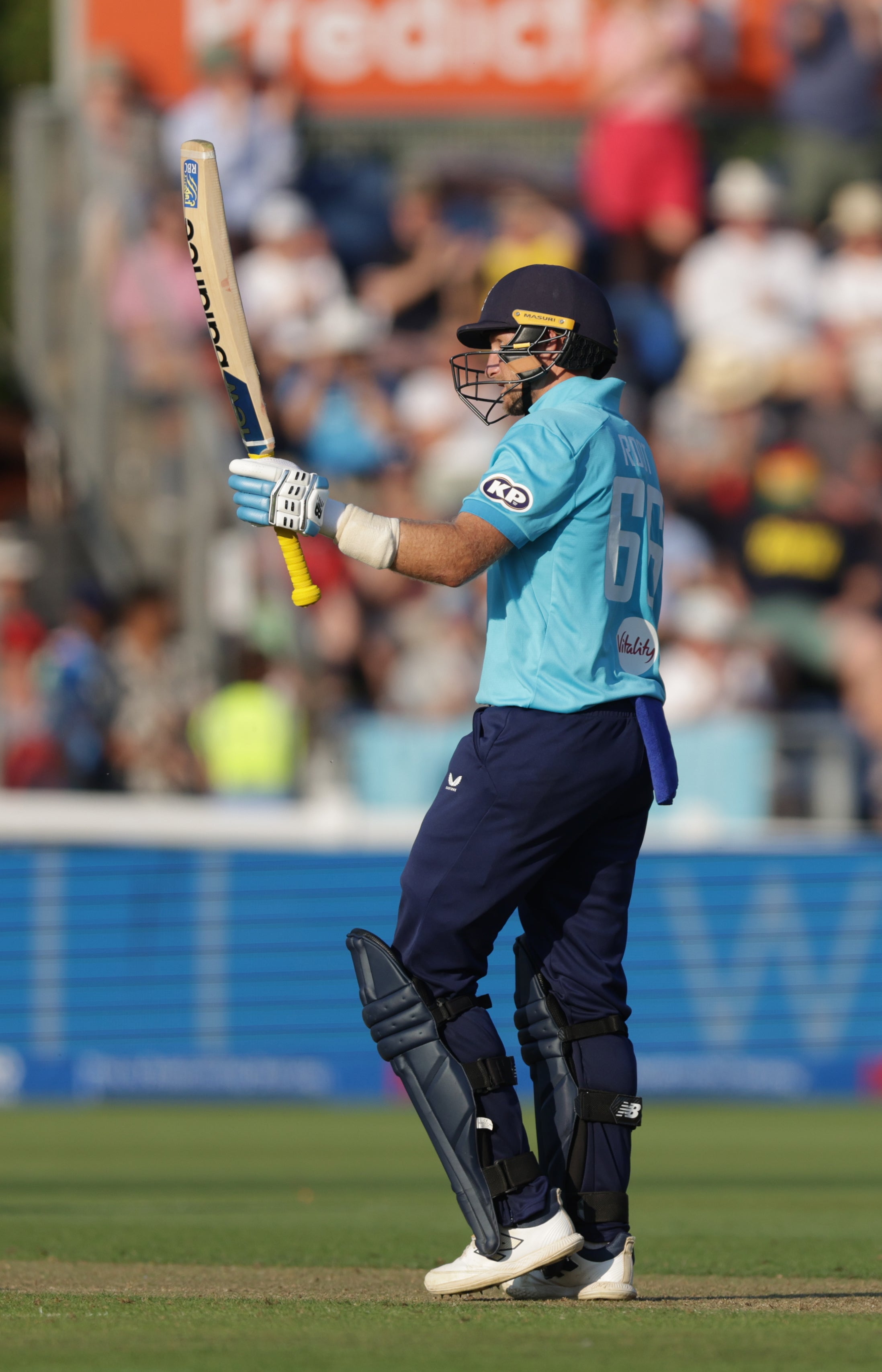 Joe Root celebrates his fifty (Steven Paston/PA)